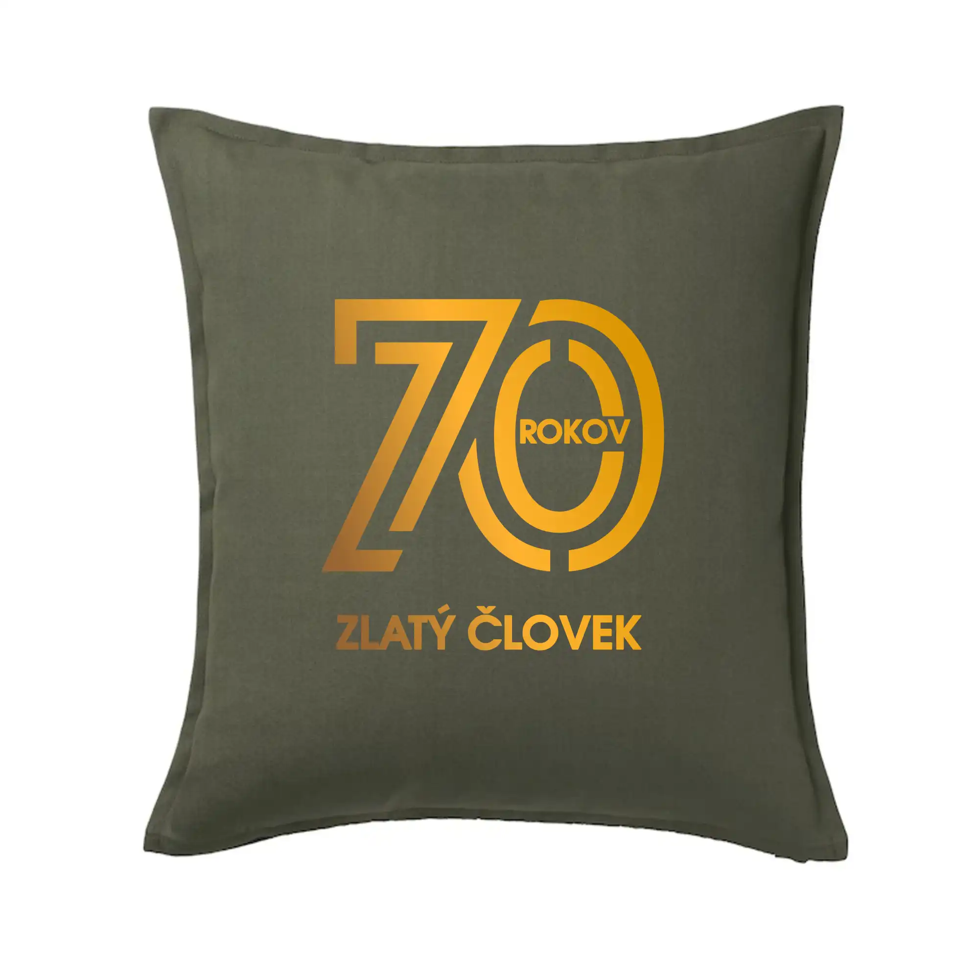 Tričká k narodeninám - 70 rokov zlatý človek - Vankúš 50x50