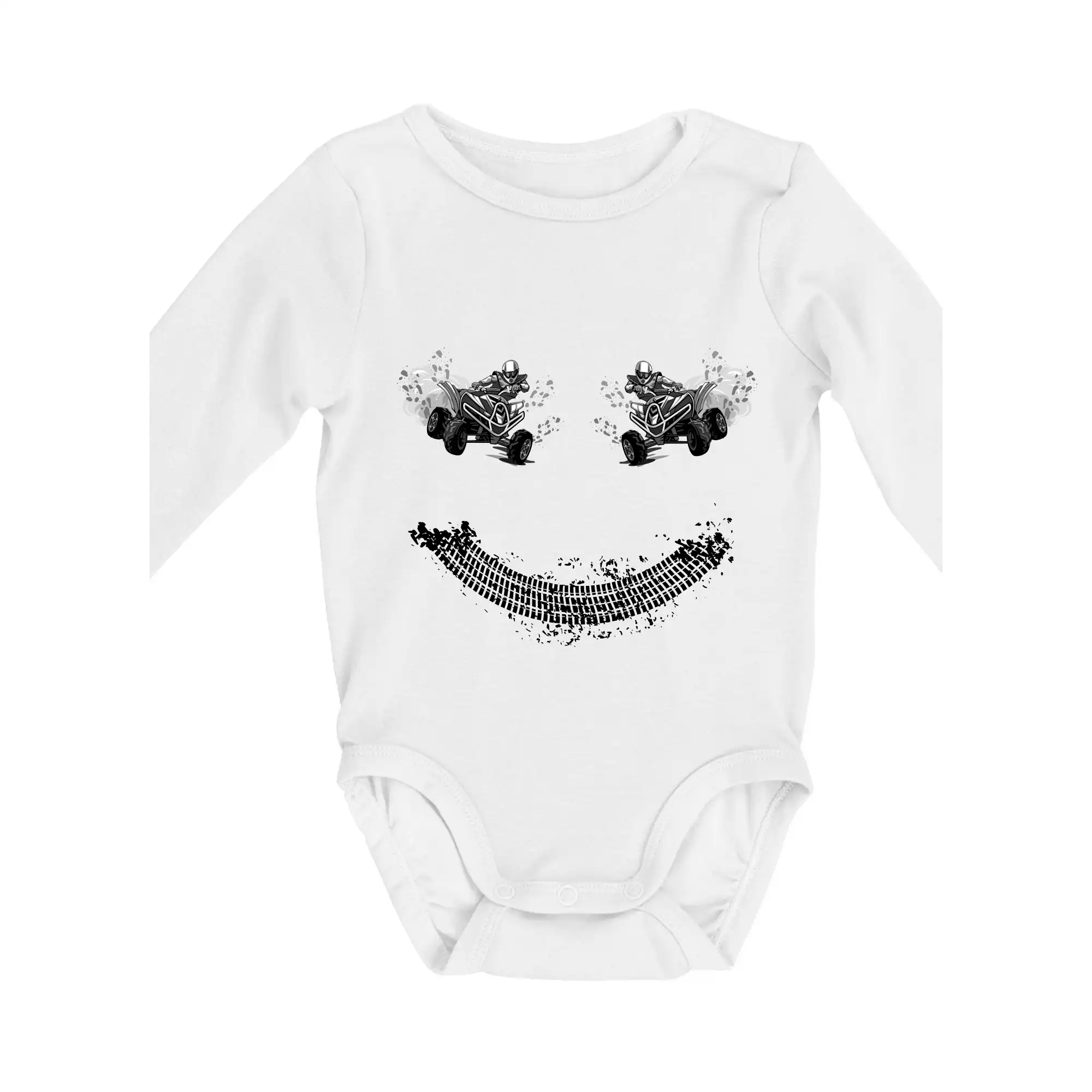 Tričko s štvorkolkou - Štvorkolka smile - Body dojčenské s dlhým rukávom