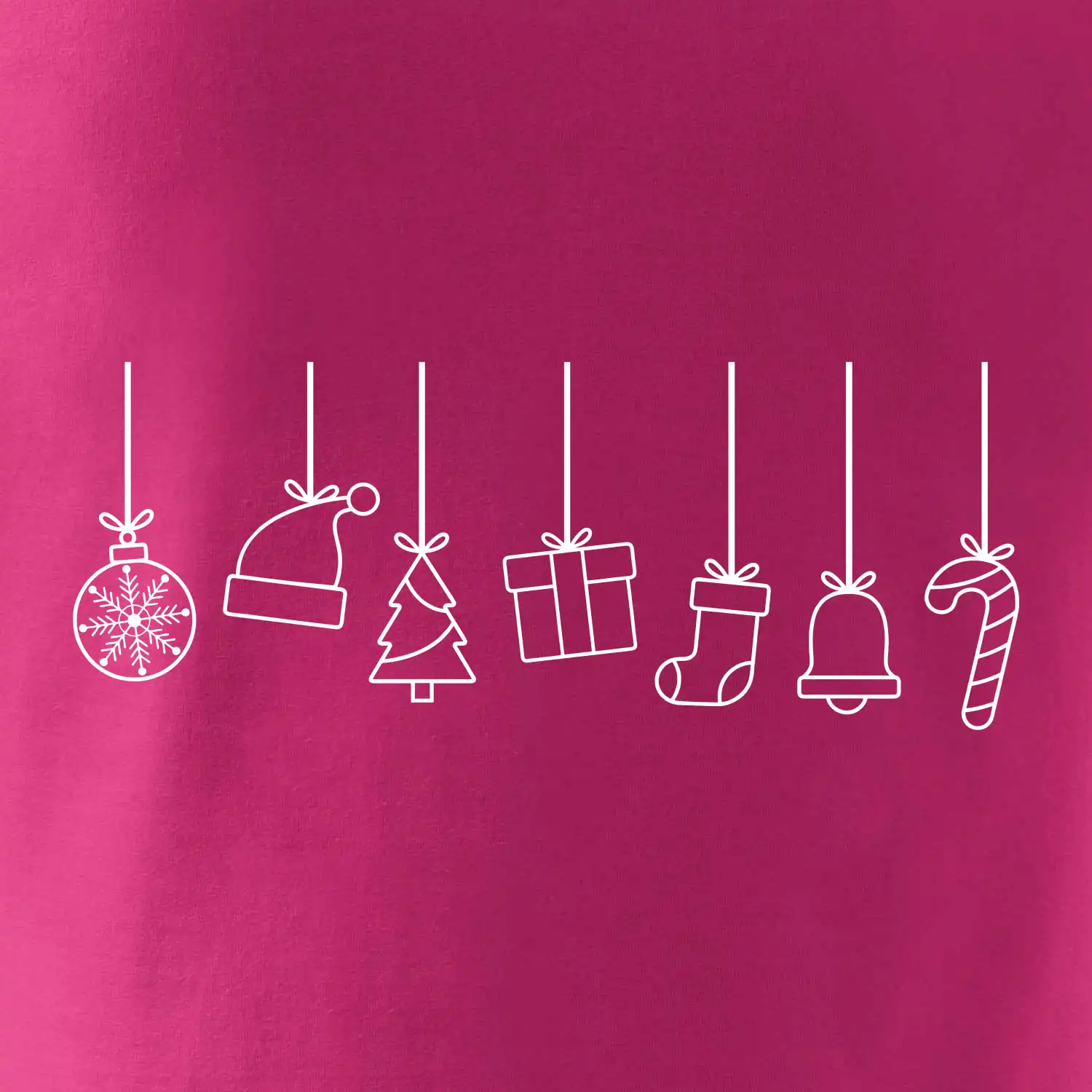 Rodinná vánoční trička  - Vánoční ozdoby na provázku