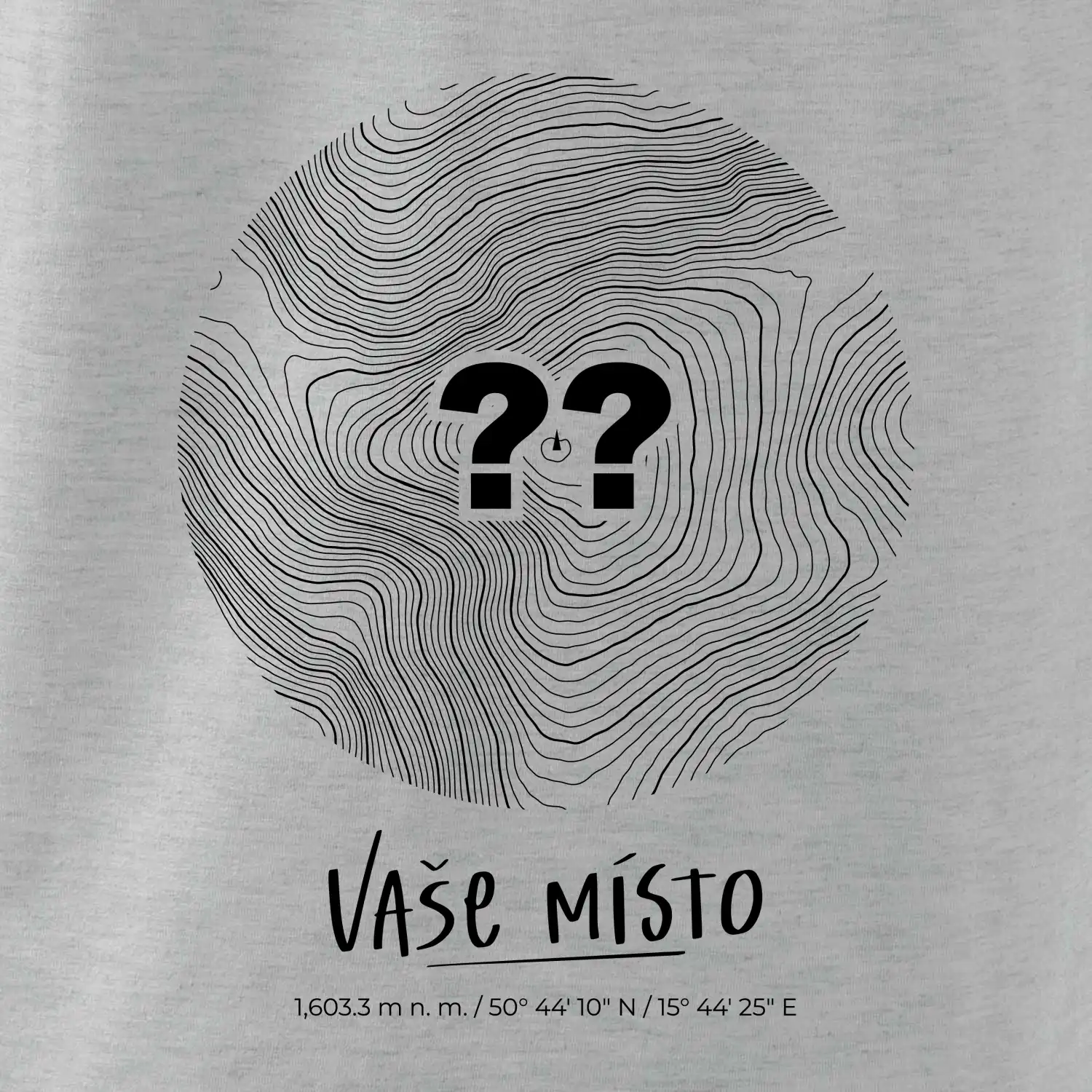 Vaše místo - vrstevnice v kruhu