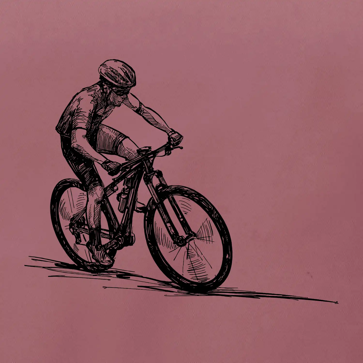 MTB kreslený cyklista