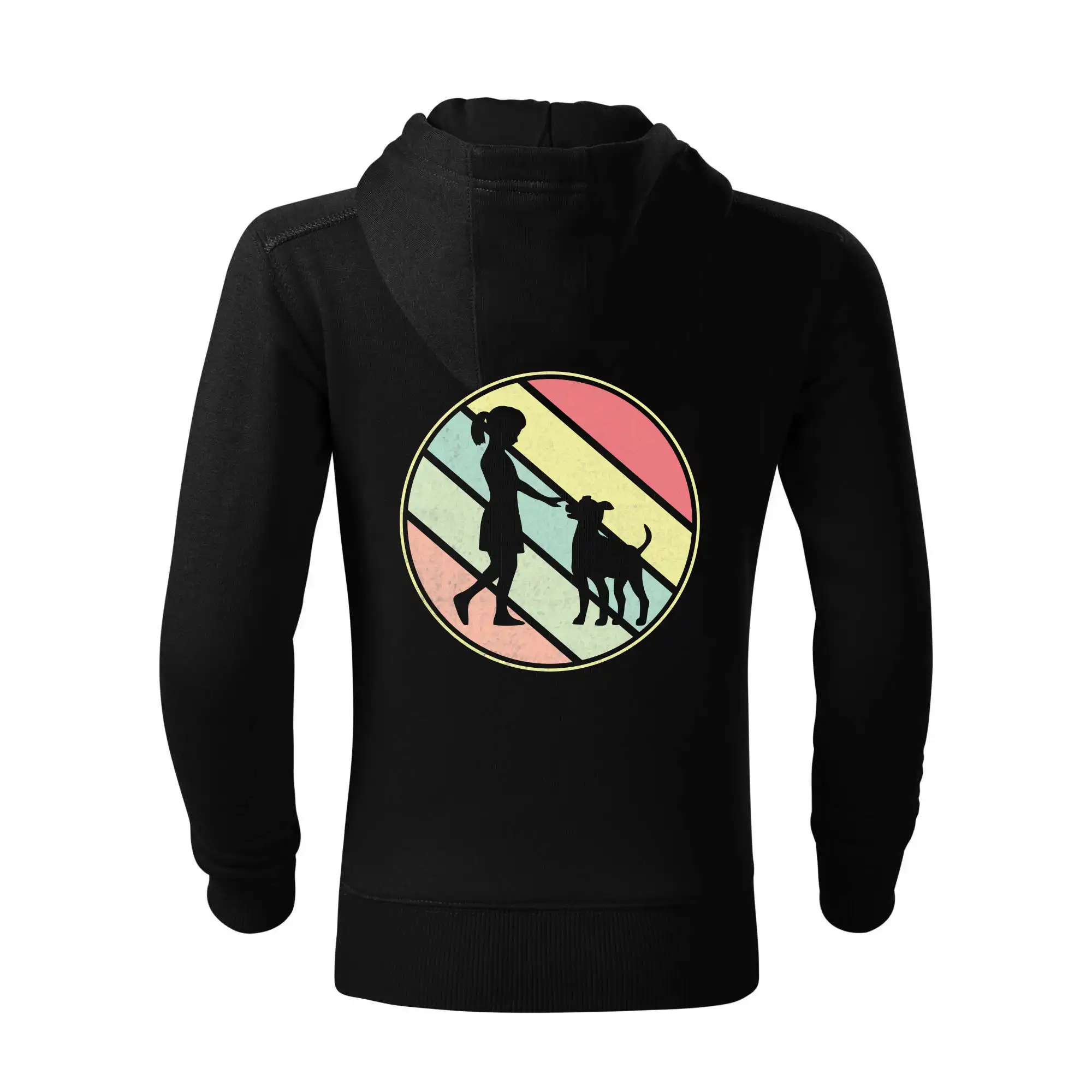 Retro kruh - dívka cvičí psa