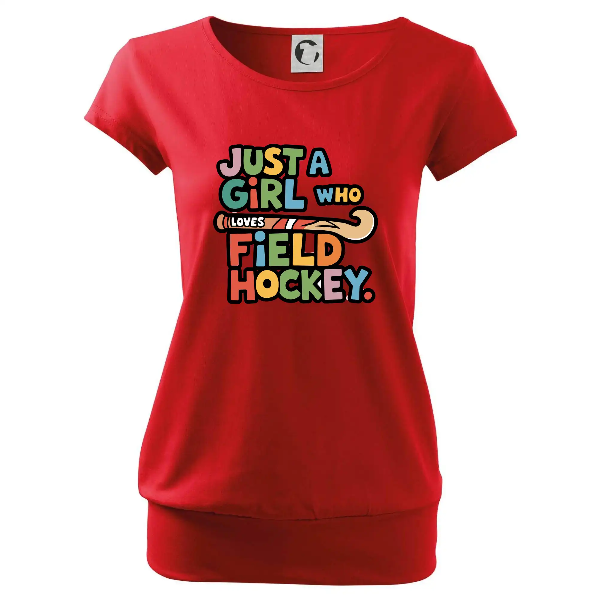 Barevný nápis Just a girl who loves field hockey