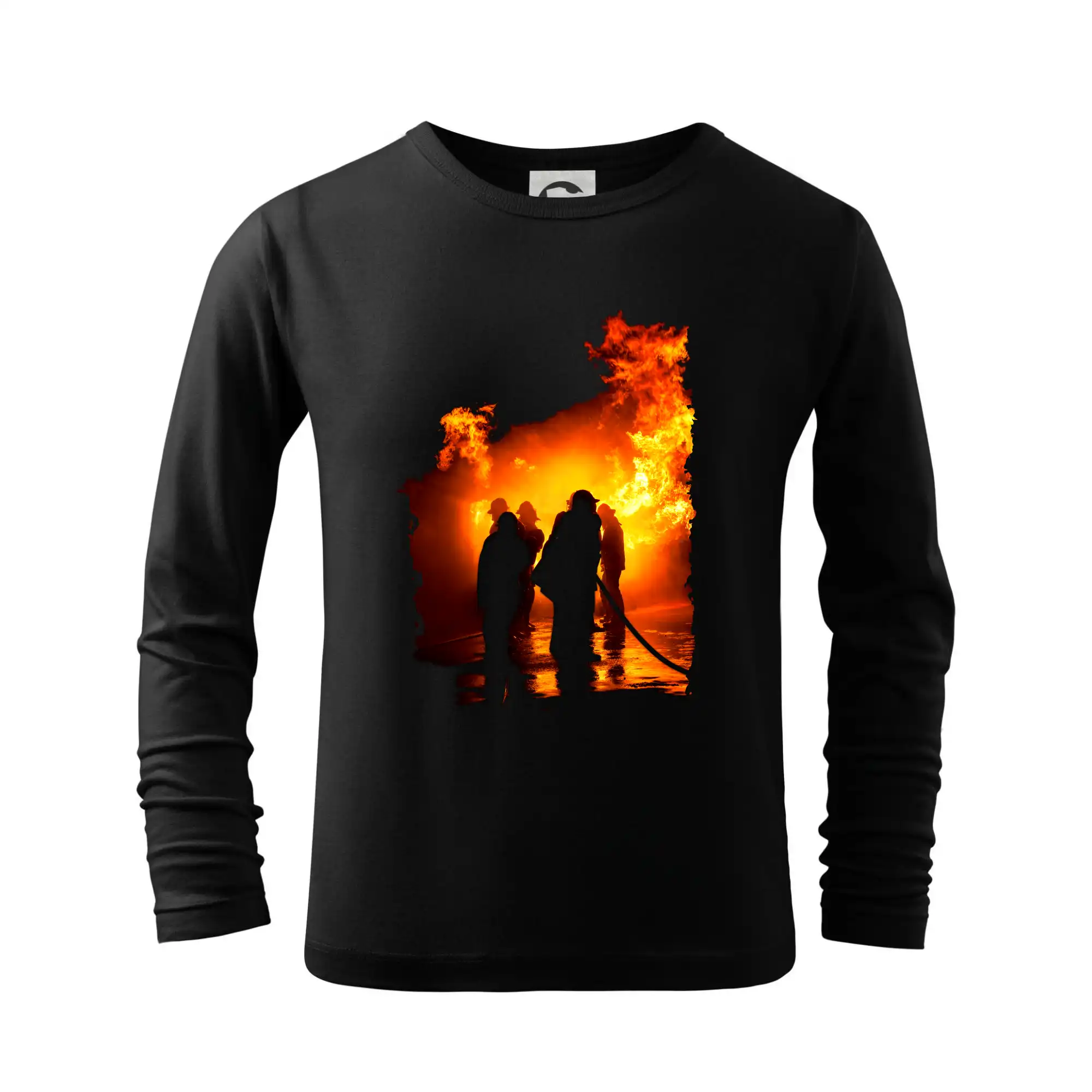 Originálne tričká pre hasičov - Hasiči pri zásahu - Tričko detské Long Sleeve