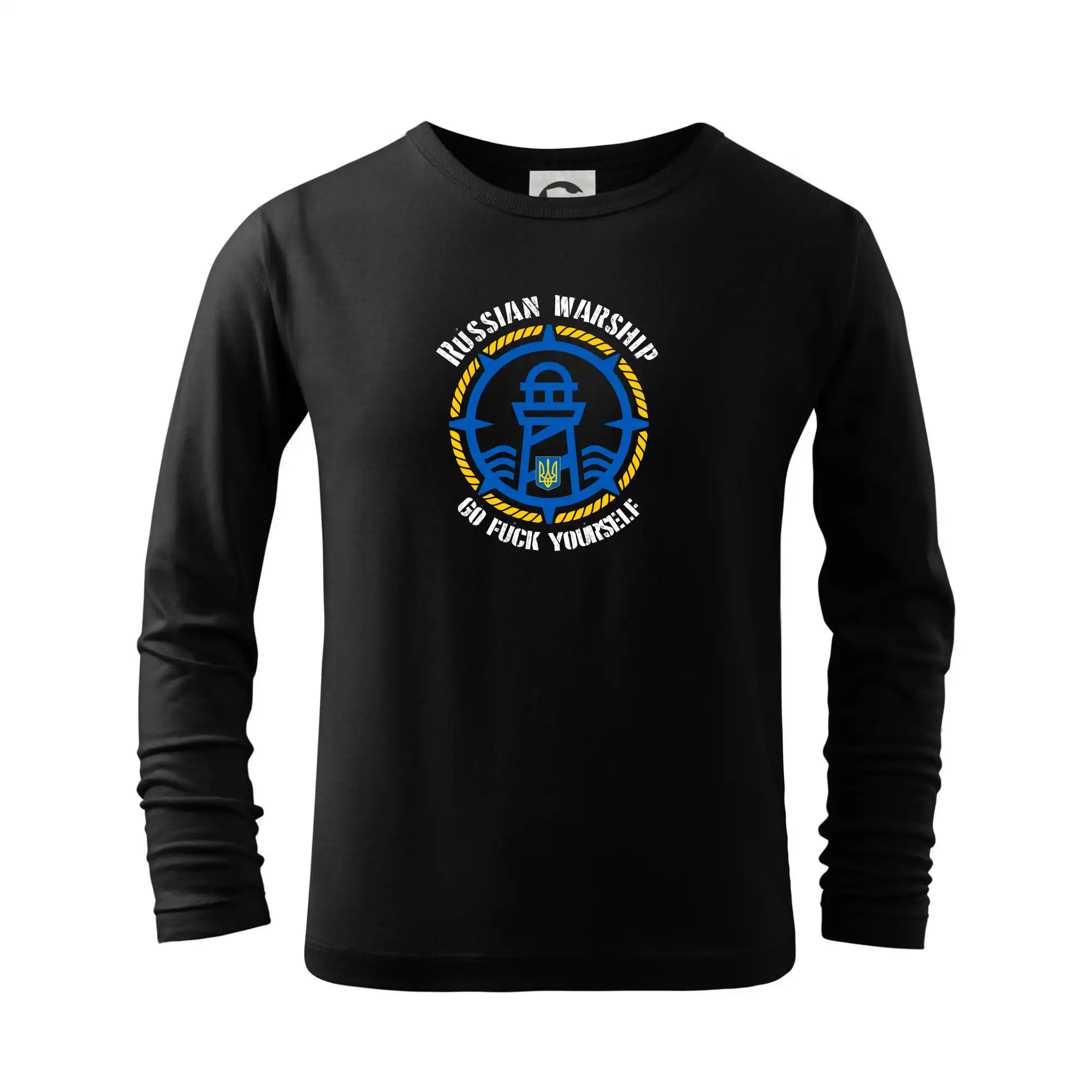 Tričká s vlajkou ukrajiny - Maják - Russian warship, go fuck yourself - Tričko detské Long Sleeve