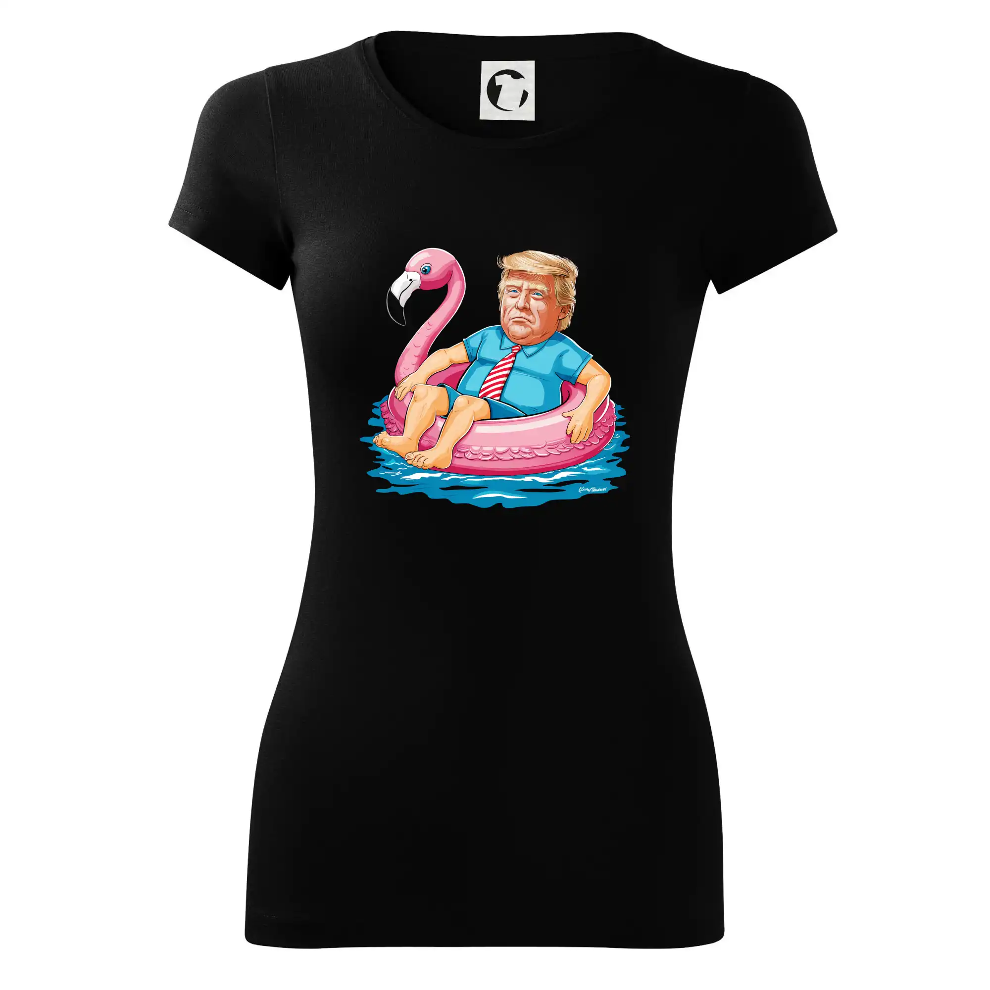 Politické tričká - Trump a plameniak - Dámske tričko Glance - Priliehavejší strih