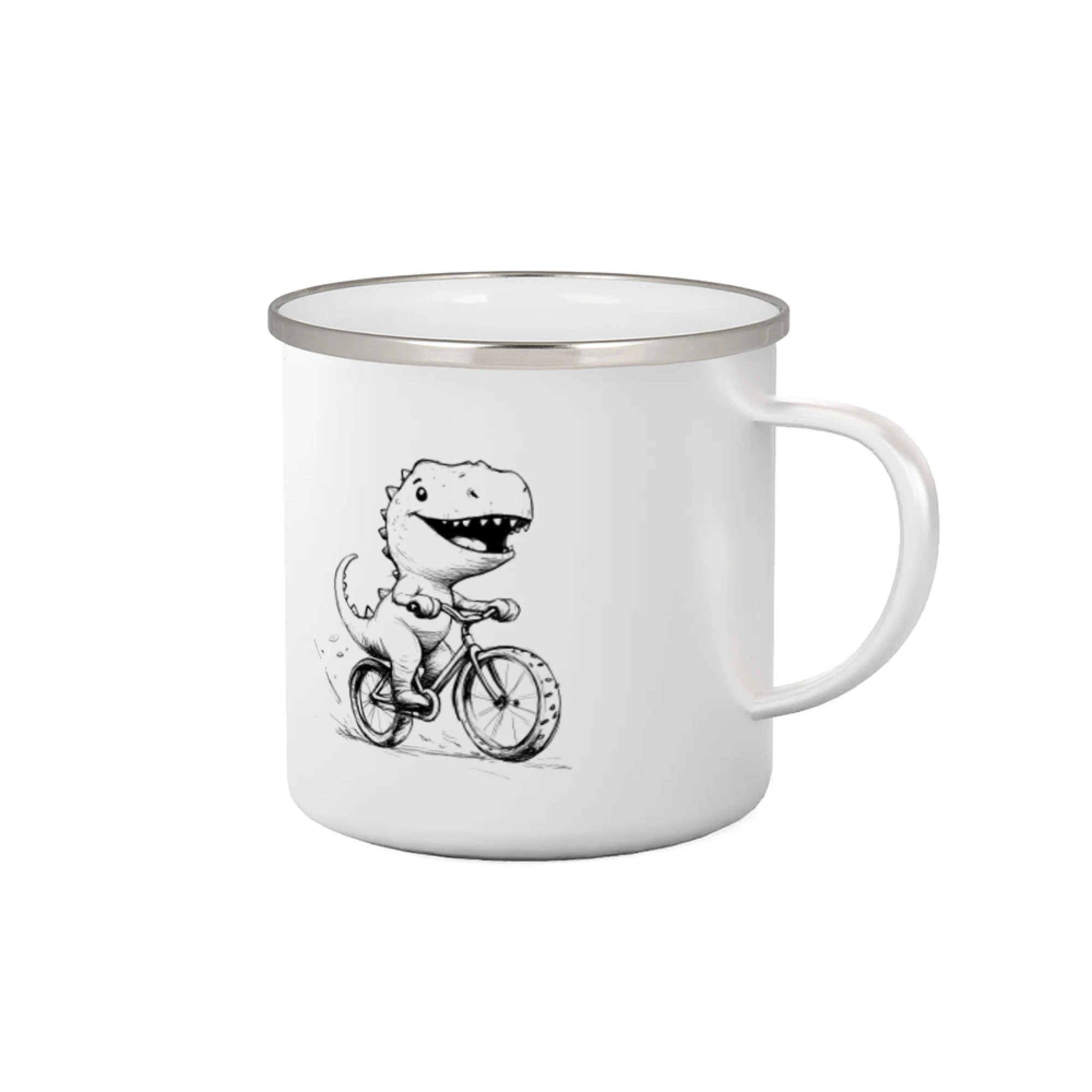 Tričko ako darček pre cyklistu - Roztomilý Dinosaurus na bicykli - Plecháčik