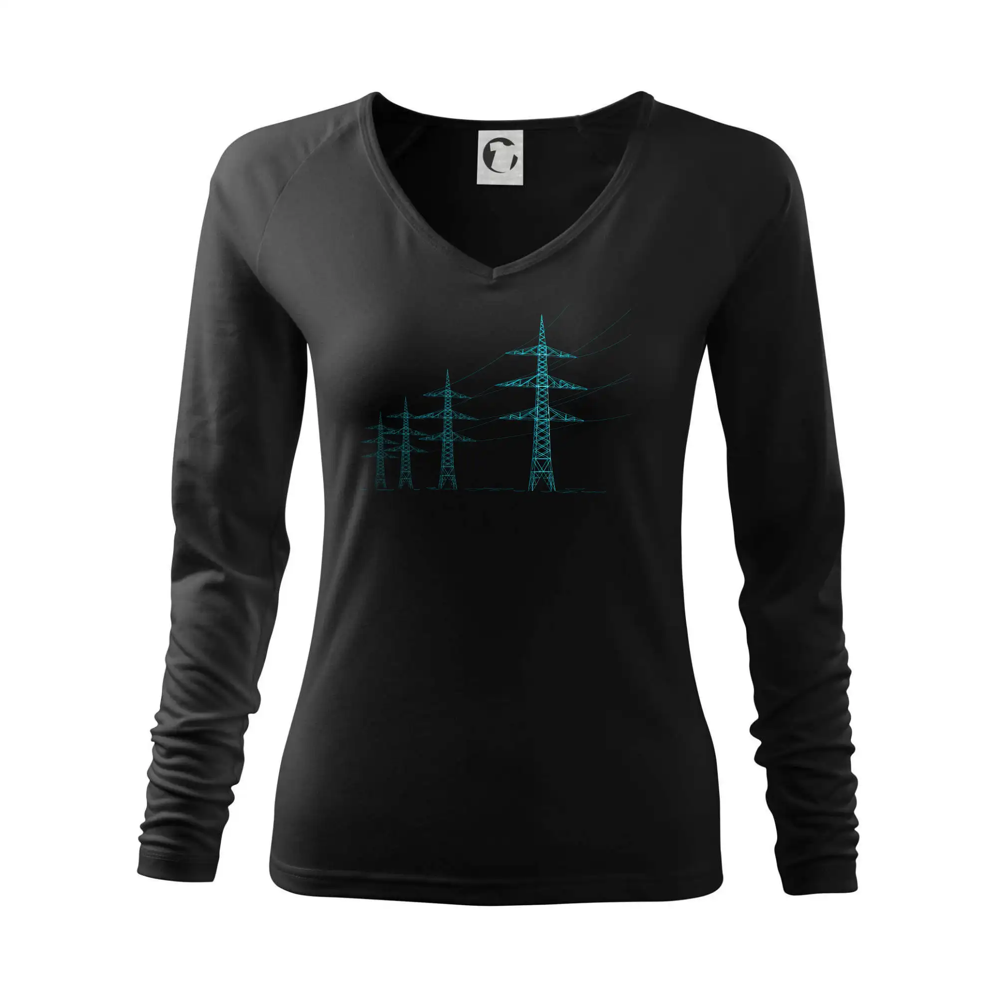 Vtipné tričká do práce - Tyrkysové stožiare vysokého napätia - Tričko dámske Elegance