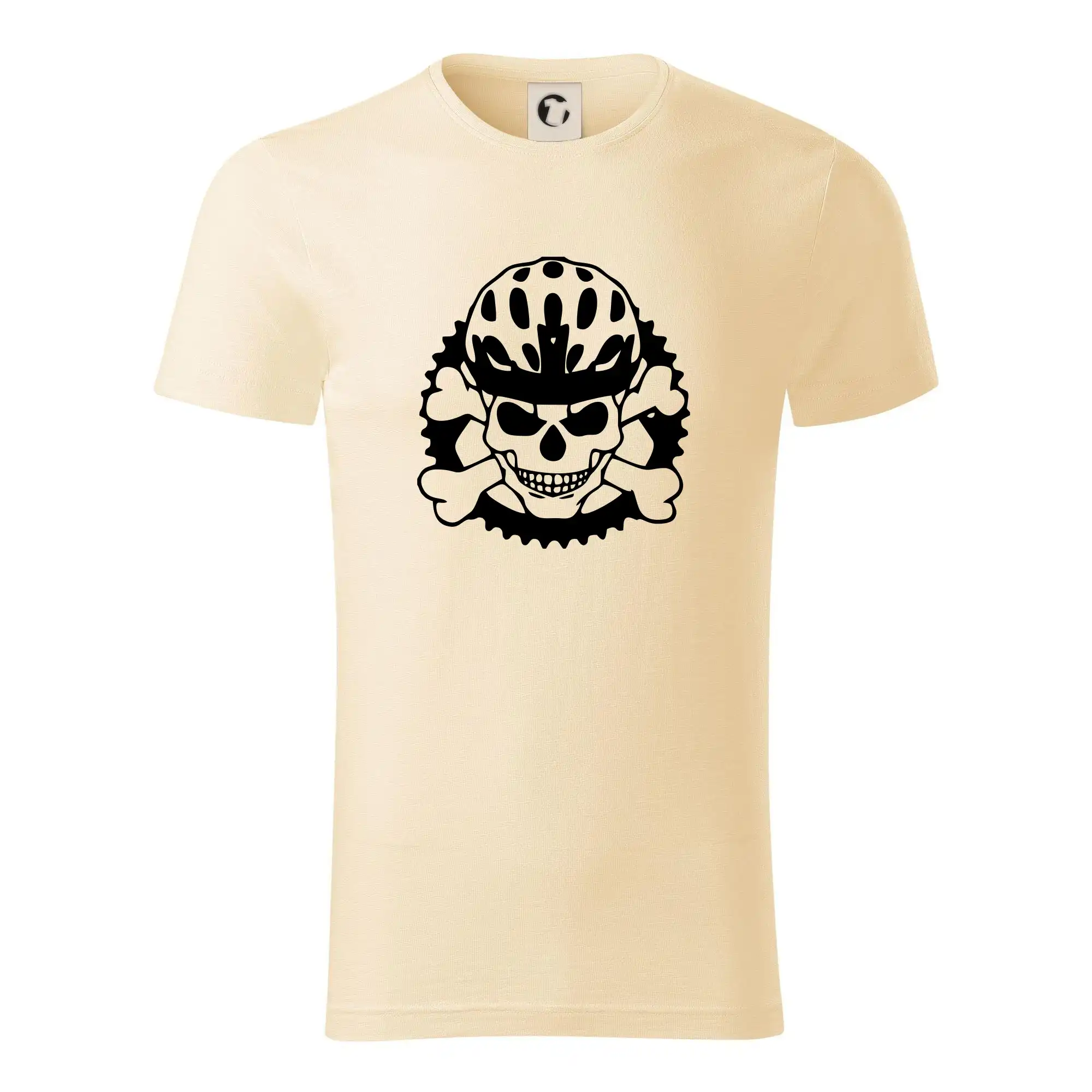 Tričko ako darček pre cyklistu - Lebka cyklista - prilba - Tričko z organickej bavlny