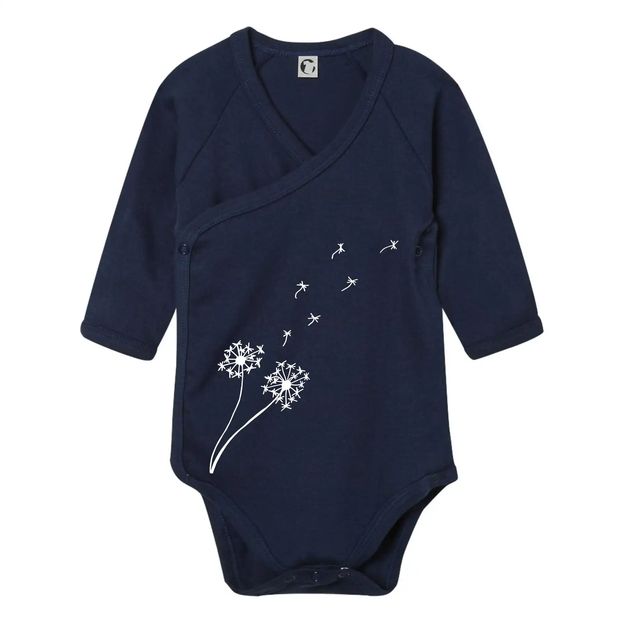 Tričká s kvetinami - Púpava - Body zavinovacie s dlhým rukávom