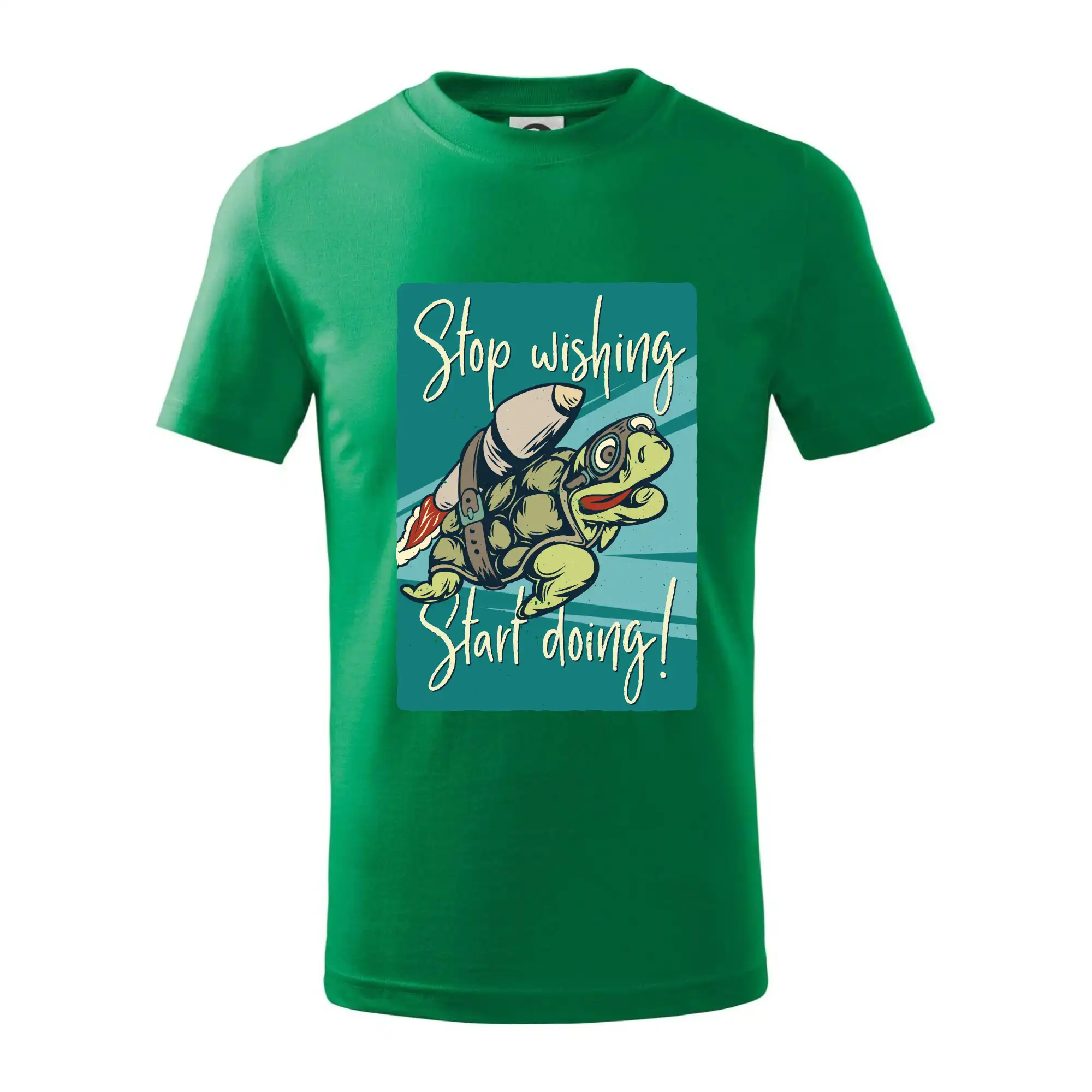 Vesmirne tričká - Stop wishing start doing korytnačka - Tričko detské bavlnené