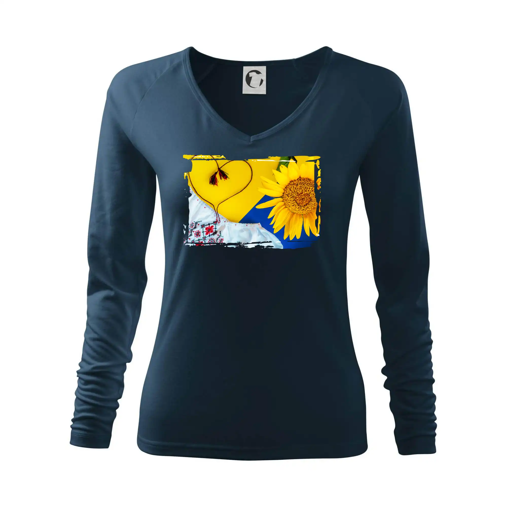 Tričká s vlajkou ukrajiny - Ukrajina slnečnice a kroj - Tričko dámske Elegance