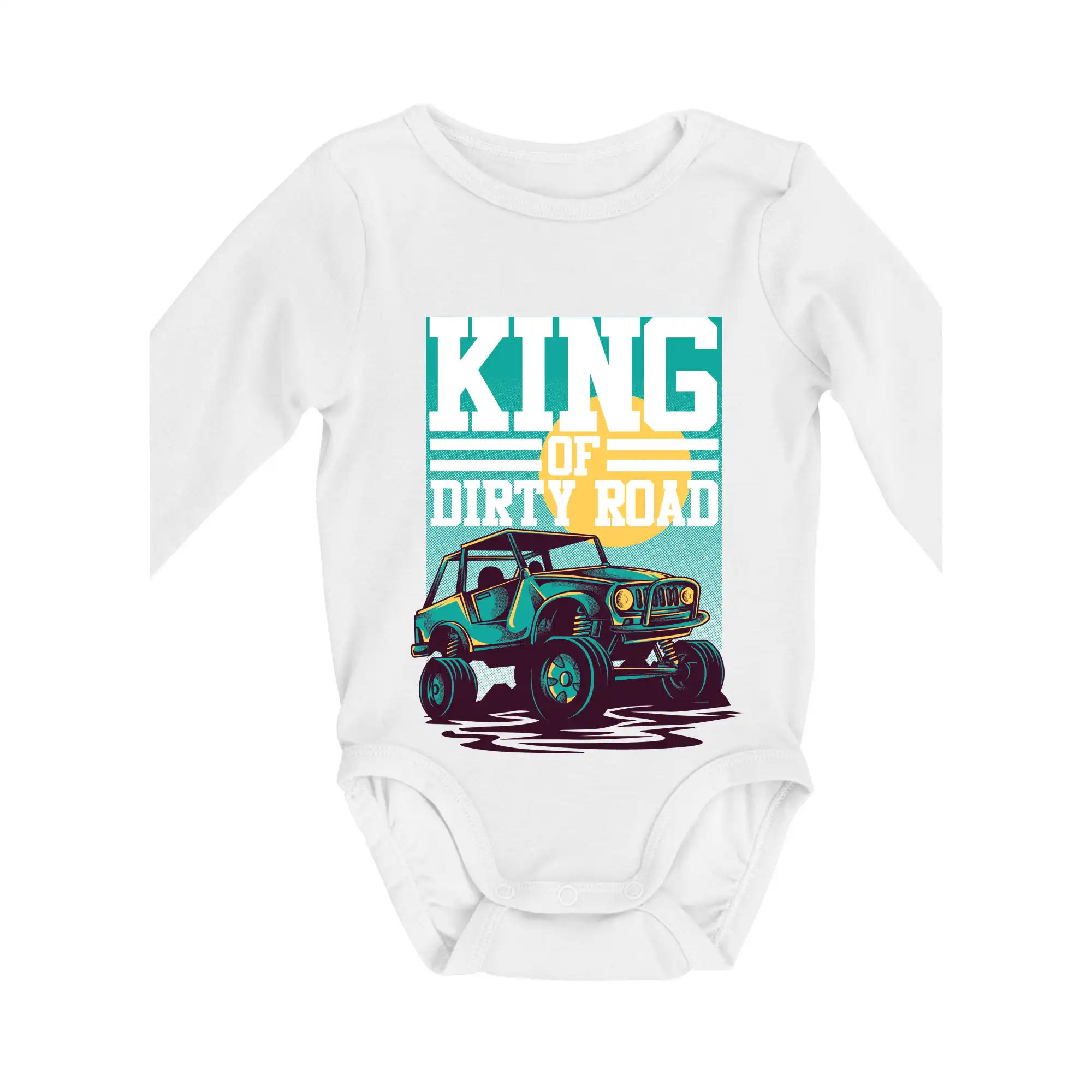 Auto tričká - King of dirty road - Body dojčenské s dlhým rukávom