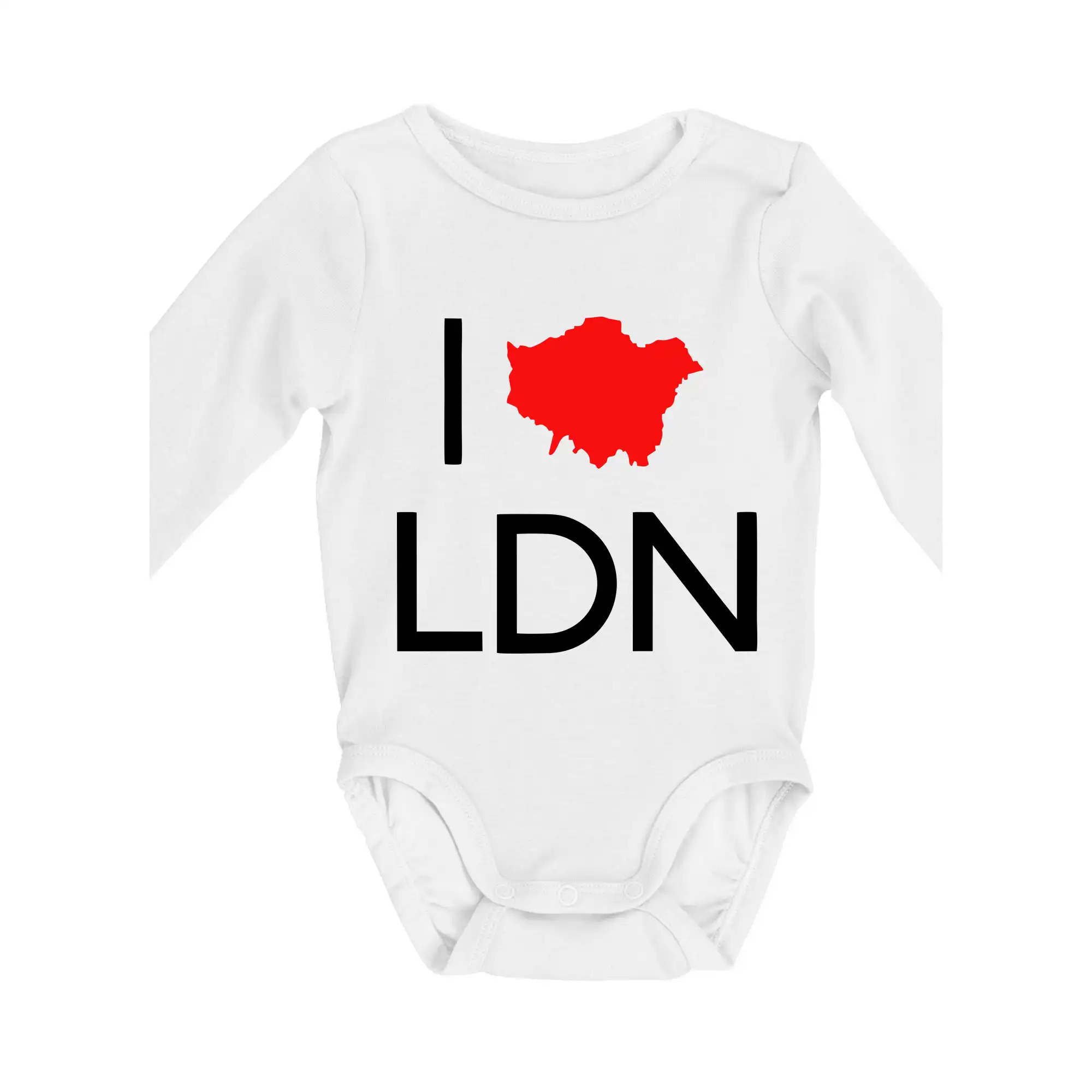 Tričká Anglicko - I Love LDN - Body dojčenské s dlhým rukávom