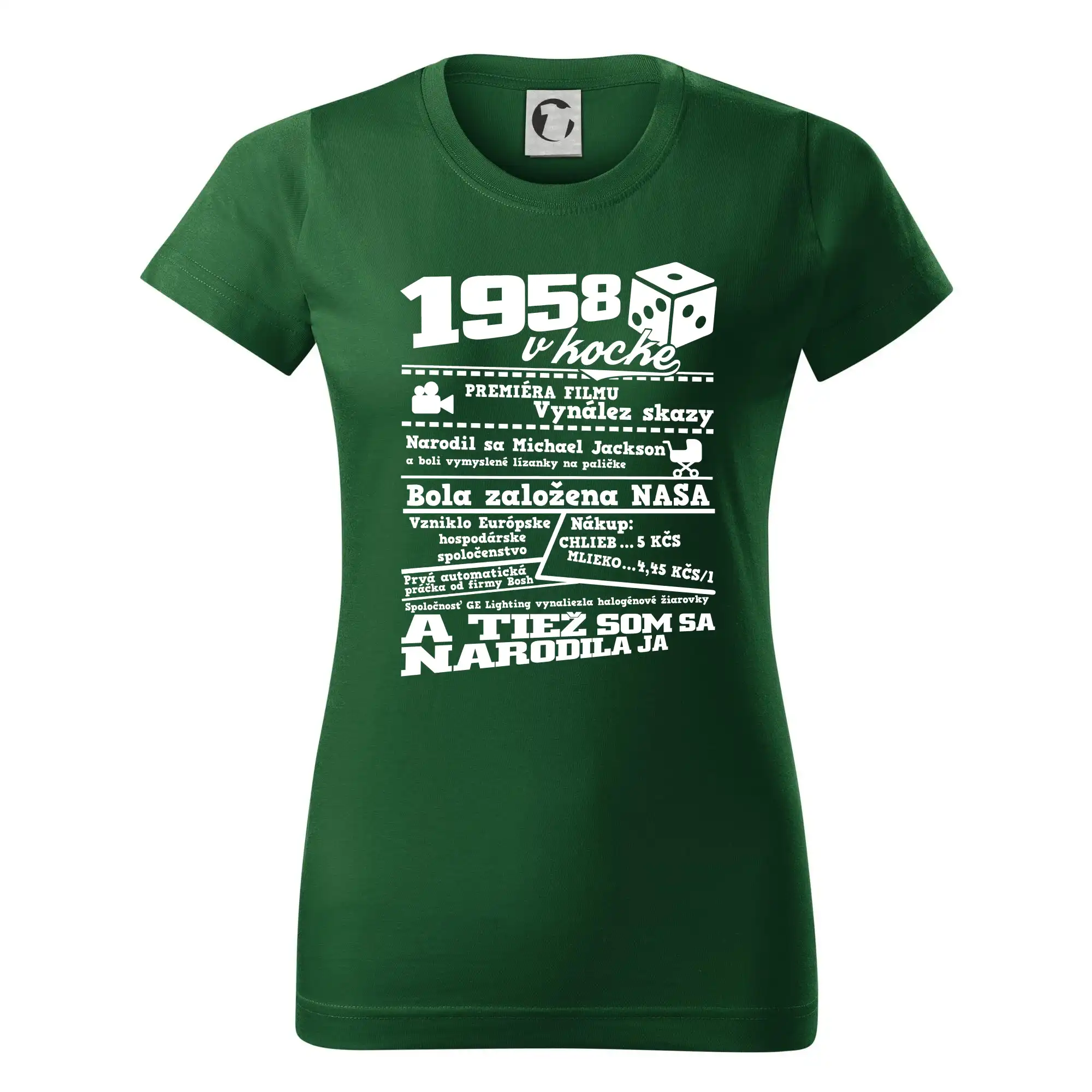 1958 v kocke - Dámske tričko basic - ľahko voľnejšie a dlhšie