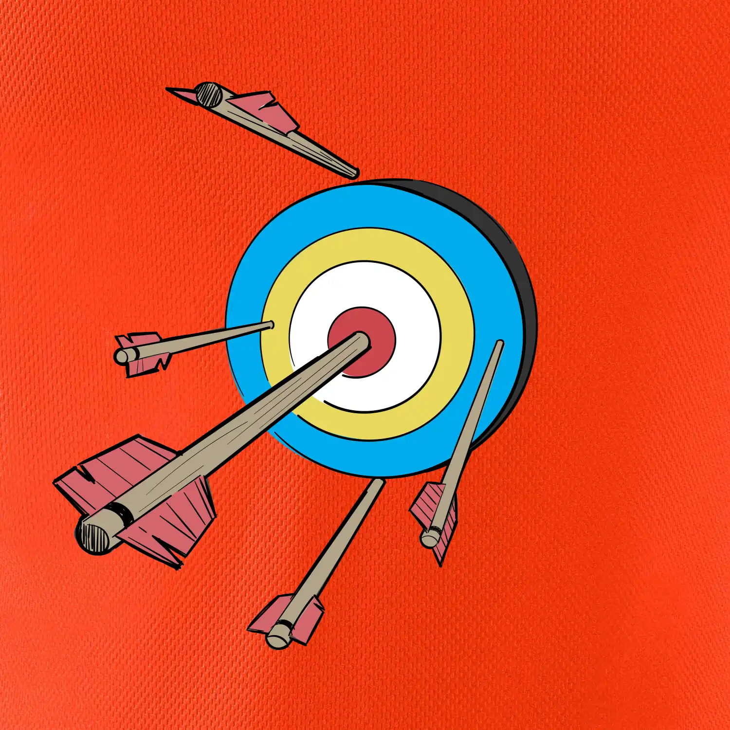 Šípy v barevném terči