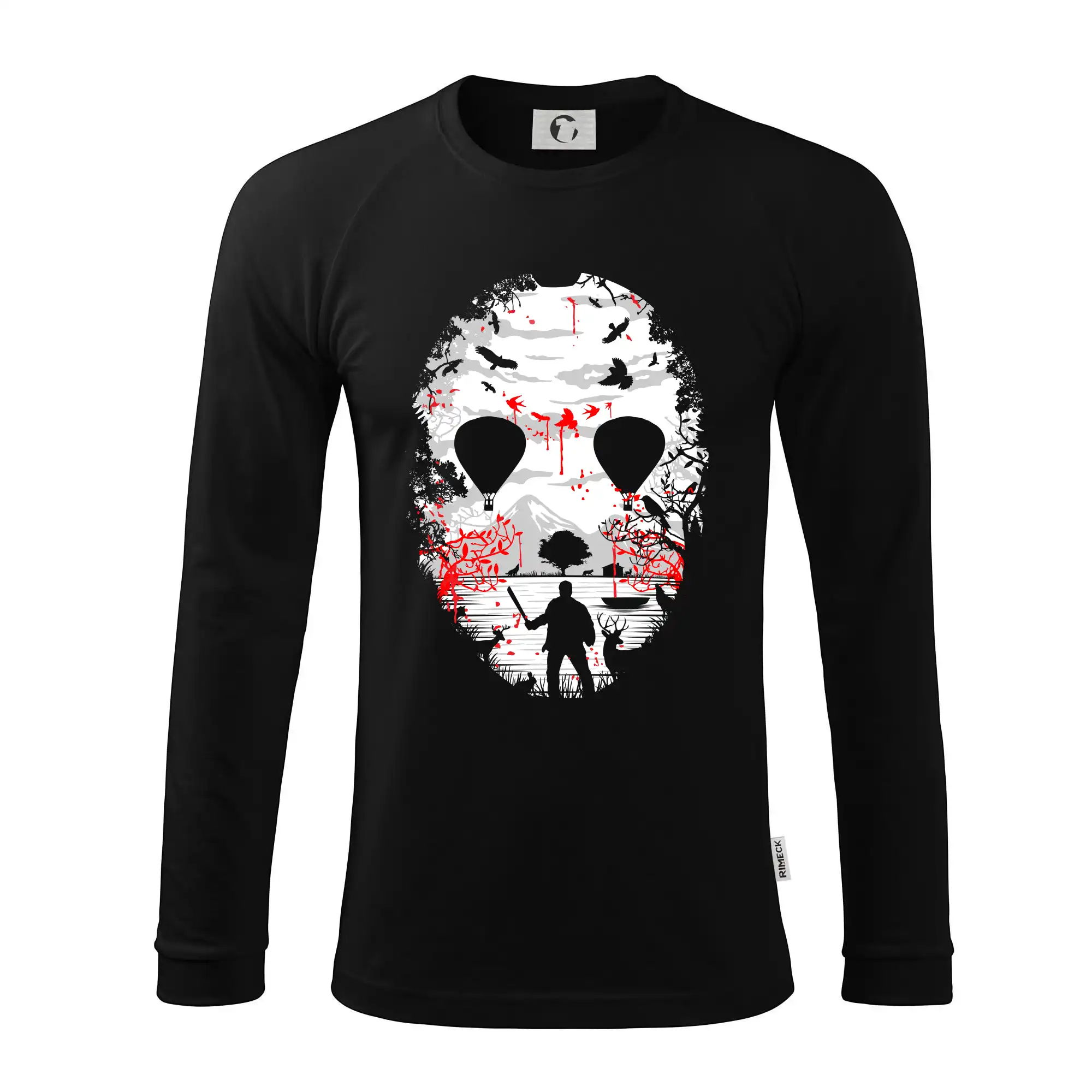 Filmové tričká - Crystal Lake skull - Pánske tričko s dlhým rukávom LS130
