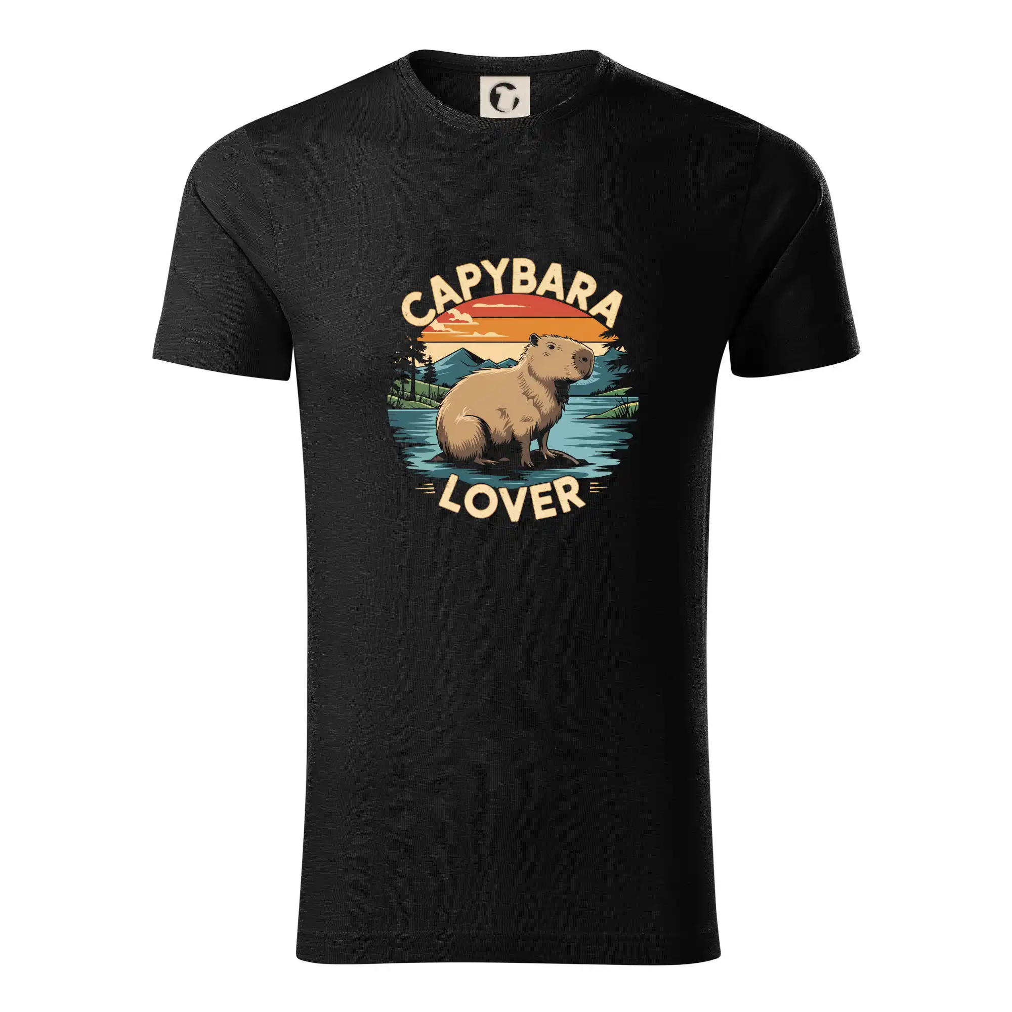 Tričká so zvieratami - Capybara lover vintage - Tričko z organickej bavlny