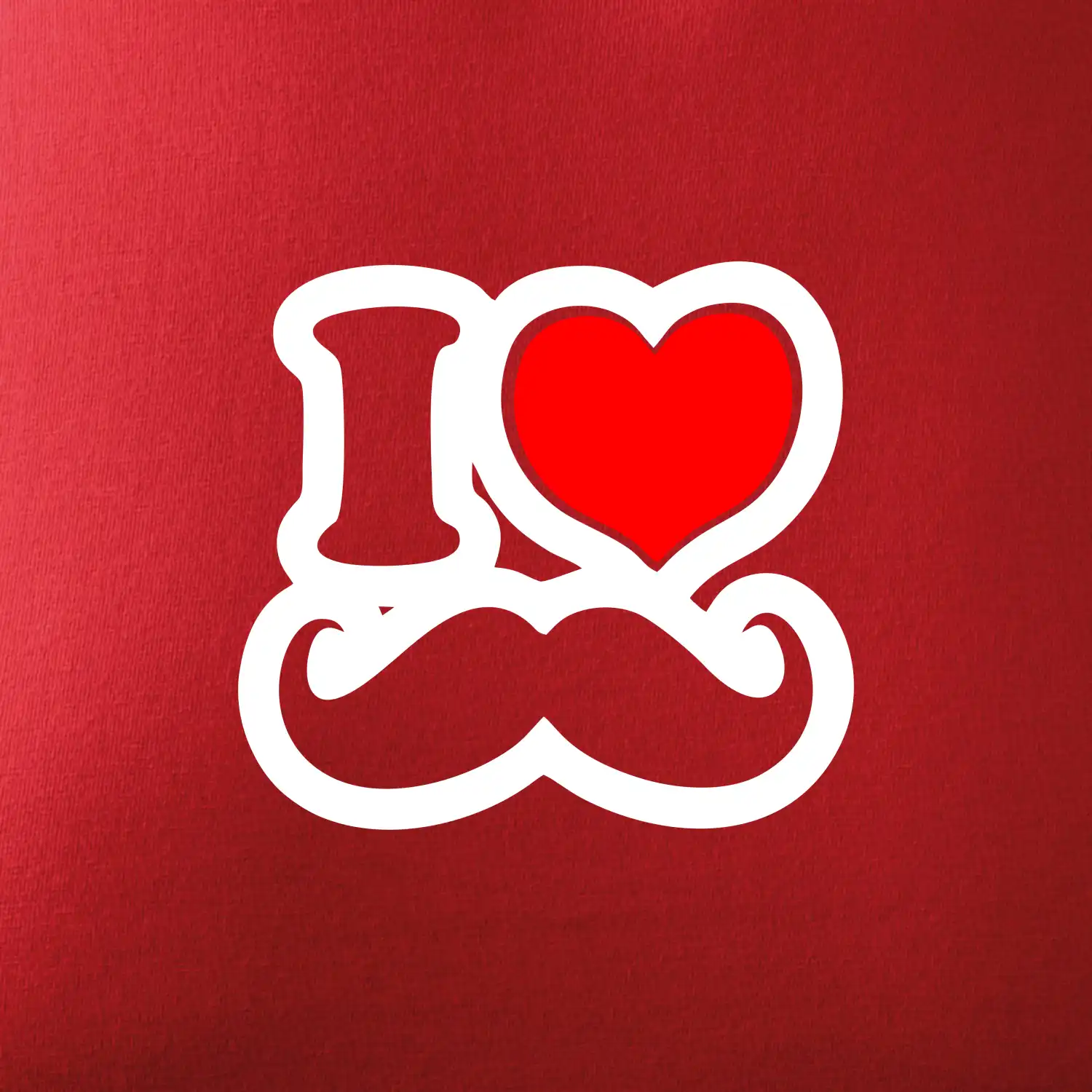 i love mustache - obrys