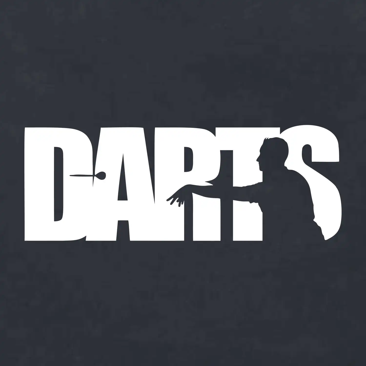 Darts - nápis se šipkařem