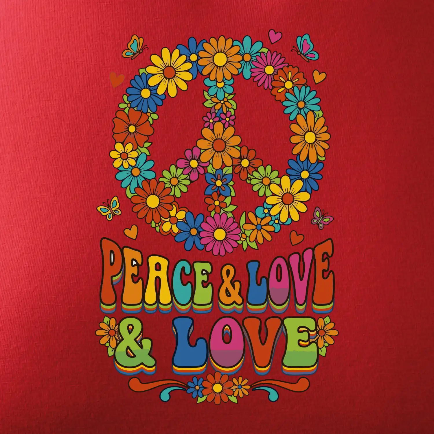 Peace and love - na výšku s květy