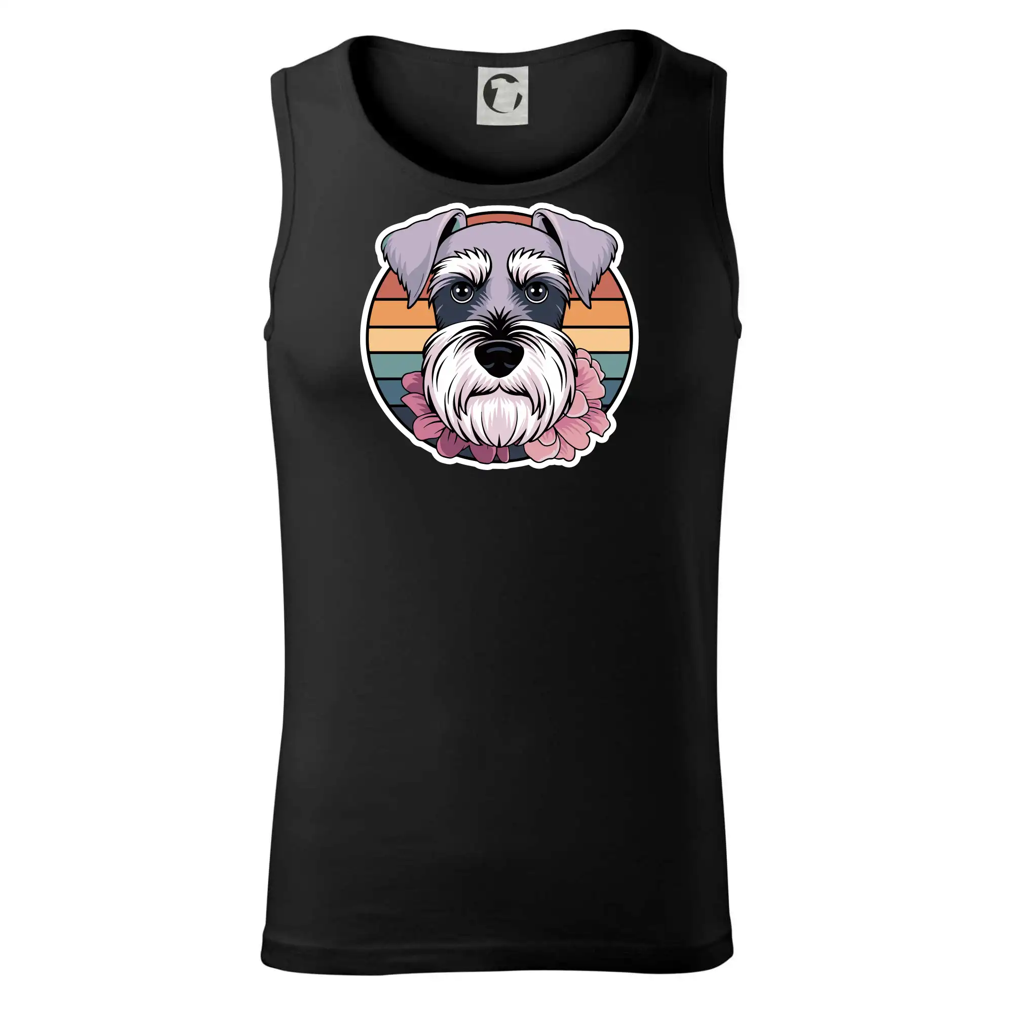 Knírač - fenka a květiny