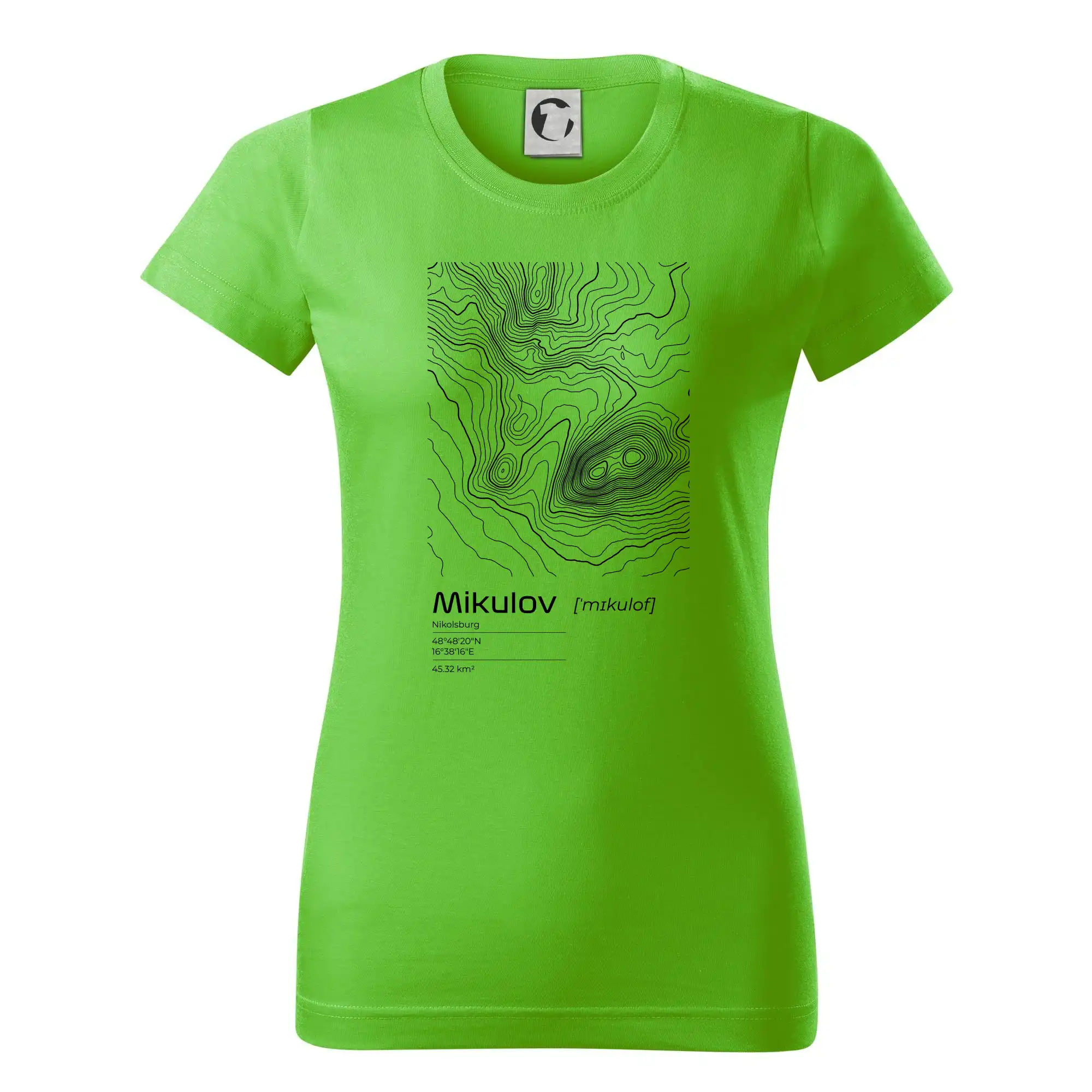 Mikulov - vrstevnice v obdélníku