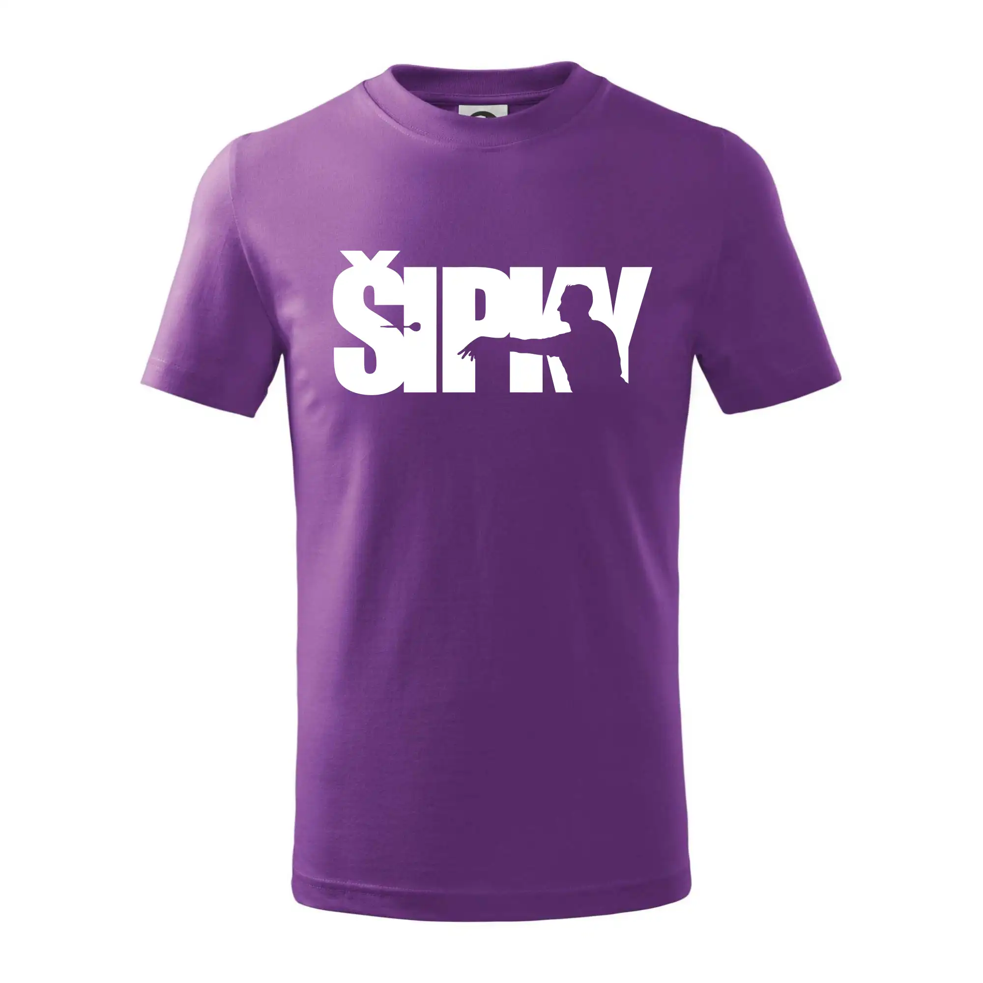 Šipky - nápis se šipkařem