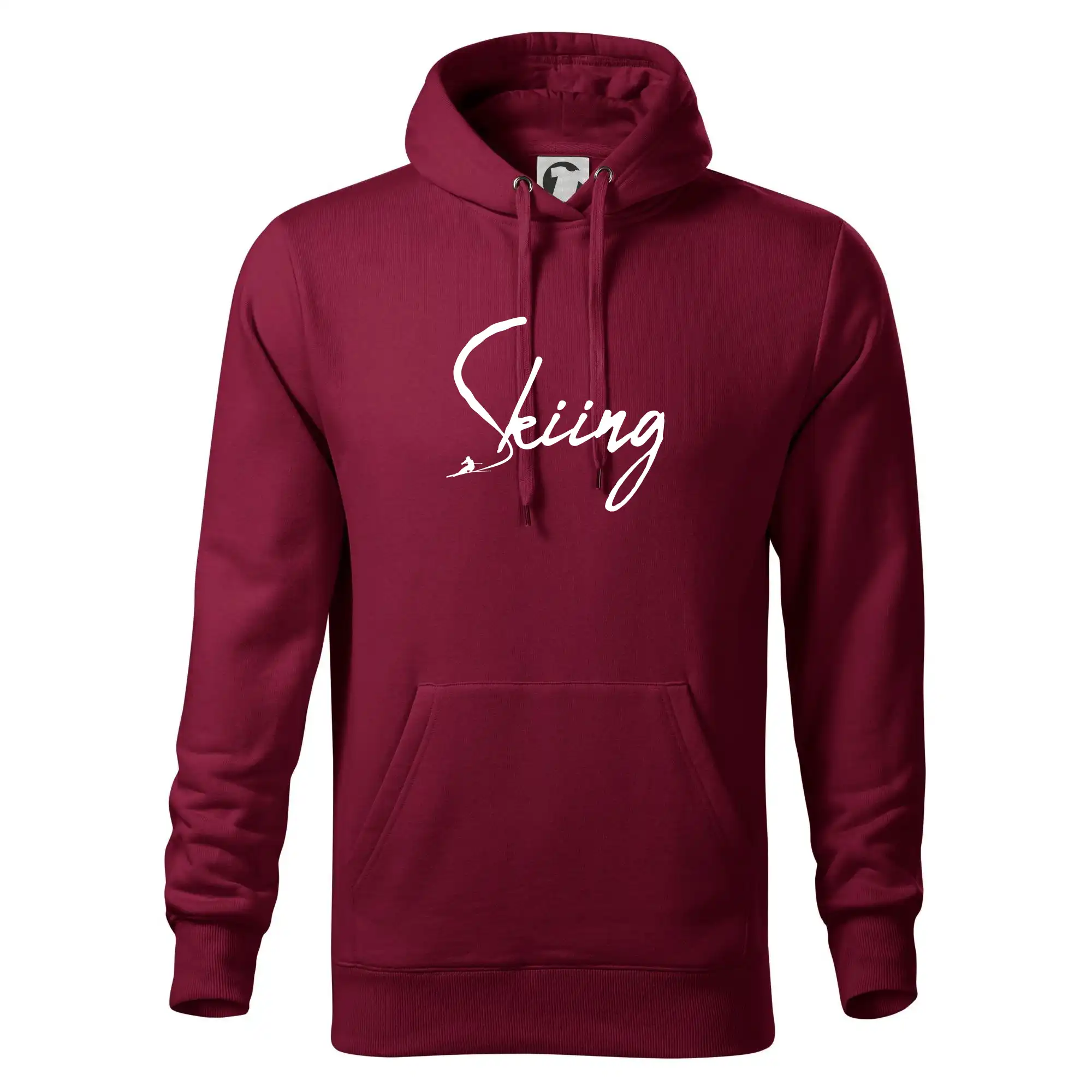 Skiing nápis lyžař