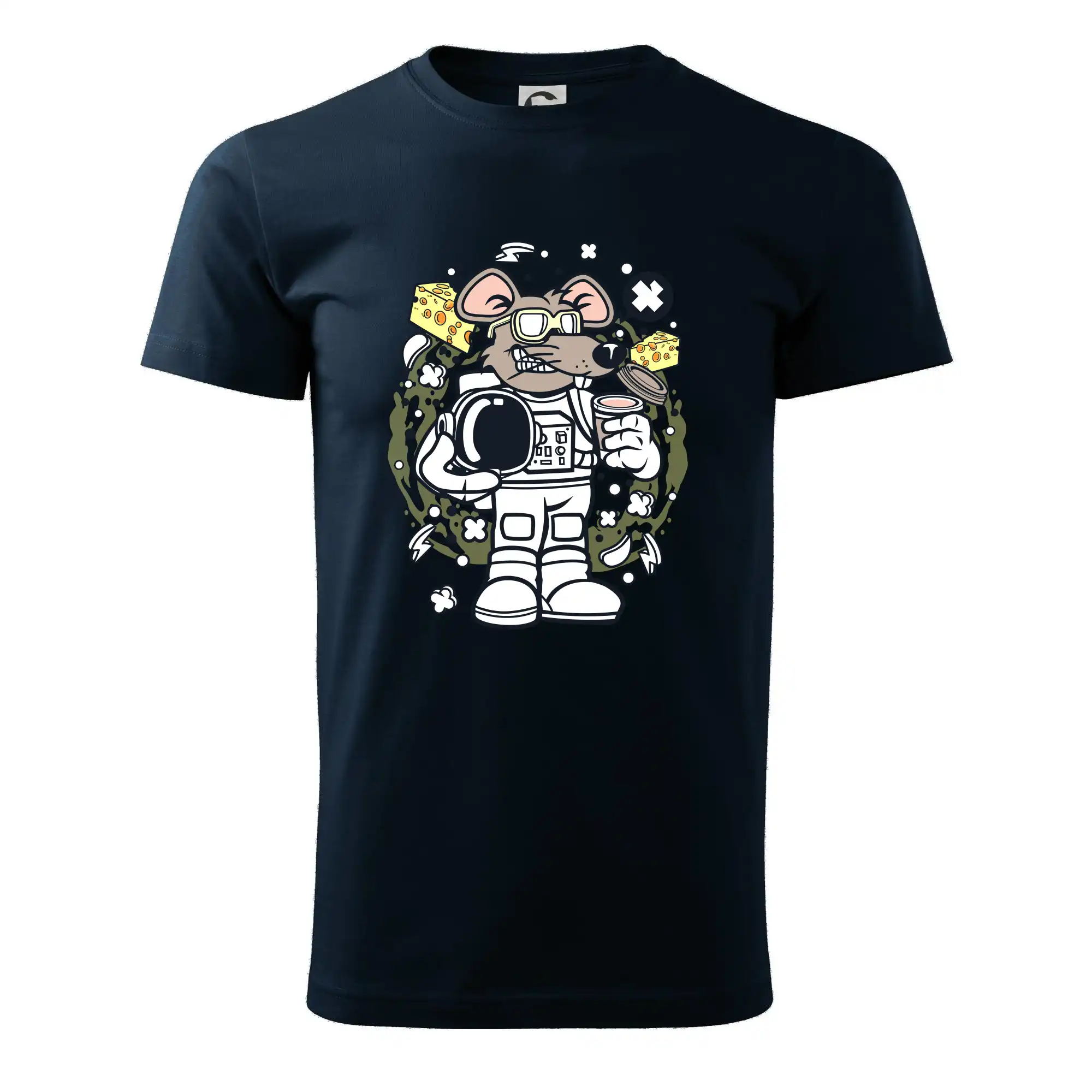 Vesmirne tričká - Myš kozmonaut komiks - Tričko extra veľké  (5-8XL)