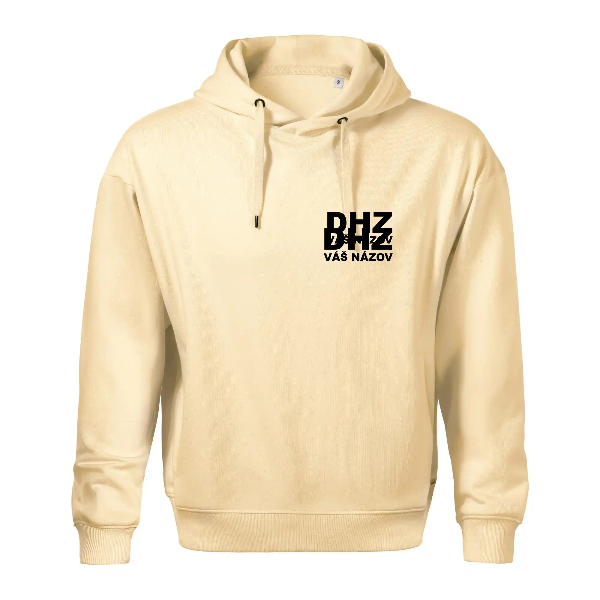 Originálne tričká pre hasičov - DHZ nápis (názov zboru - vlastný nápis) - Oversized mikina pánska Moon - kratšia + širšia