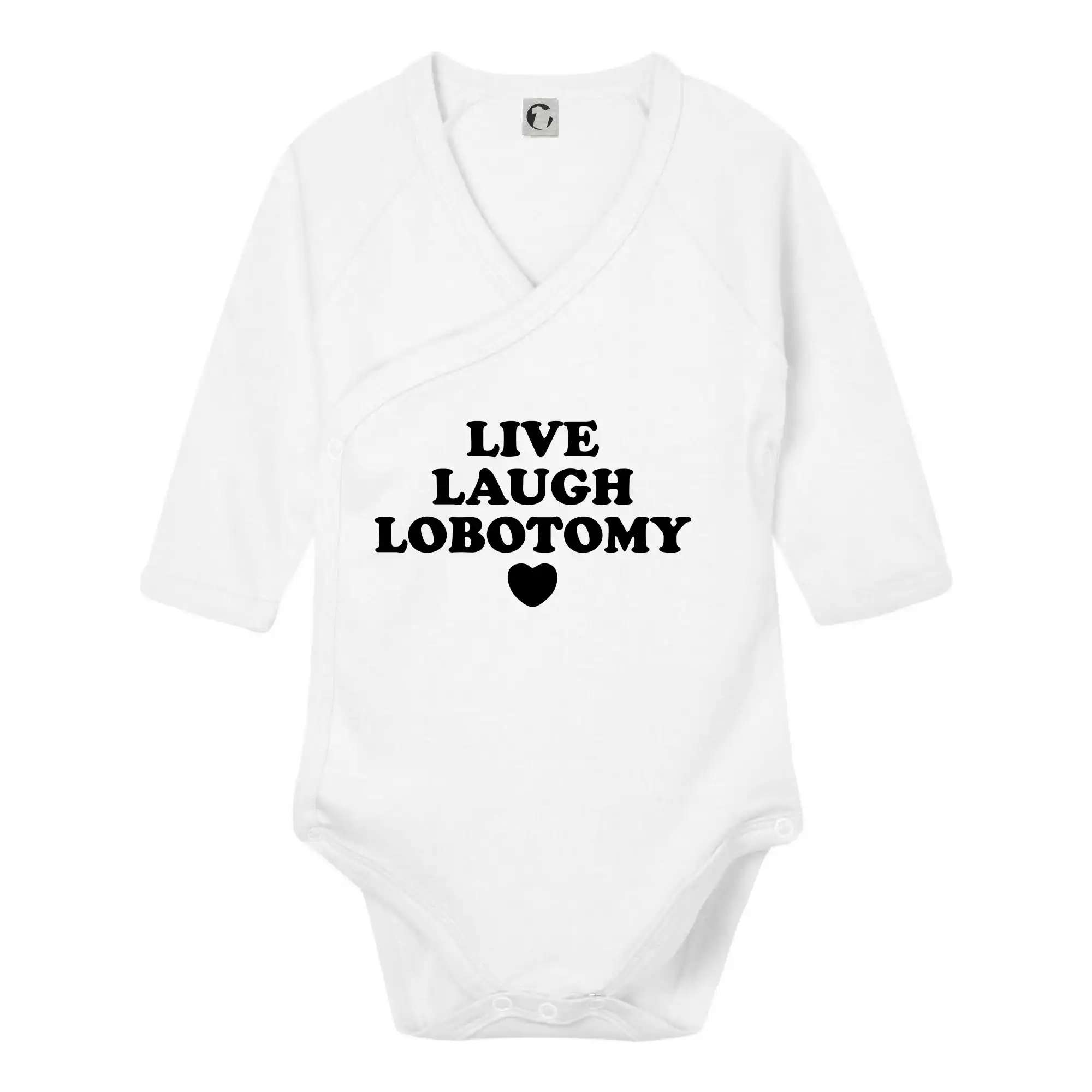 Ostatné nápisy - Live laugh lobotomy - Body zavinovacie s dlhým rukávom