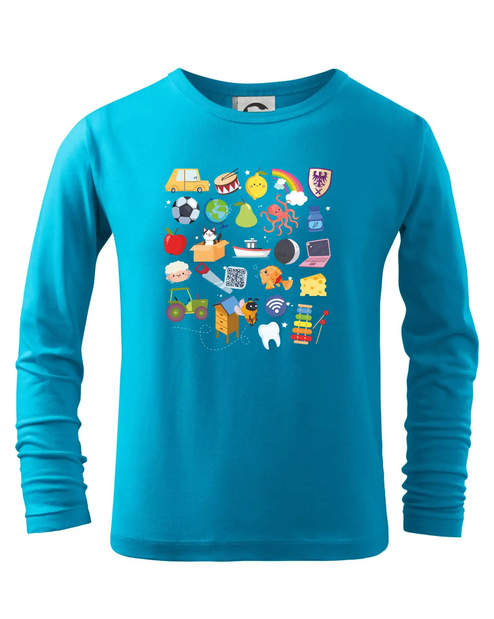 Učiteľské tričká - Obrázková abeceda - Tričko detské Long Sleeve