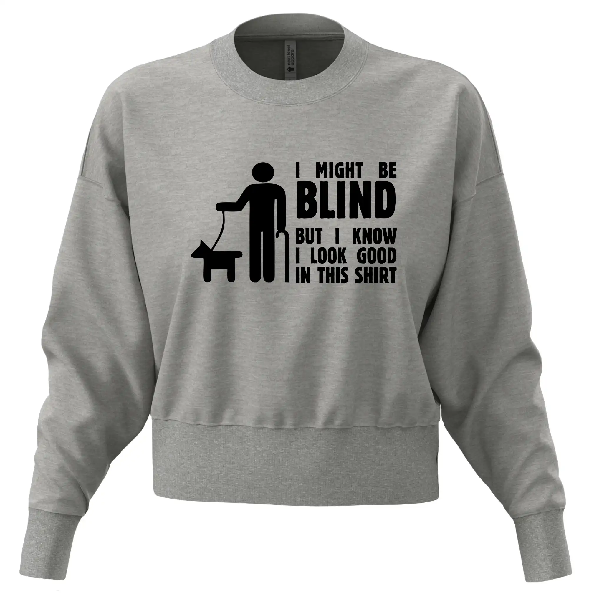 I might be blind - Mikina oversize crop OVERSIZE