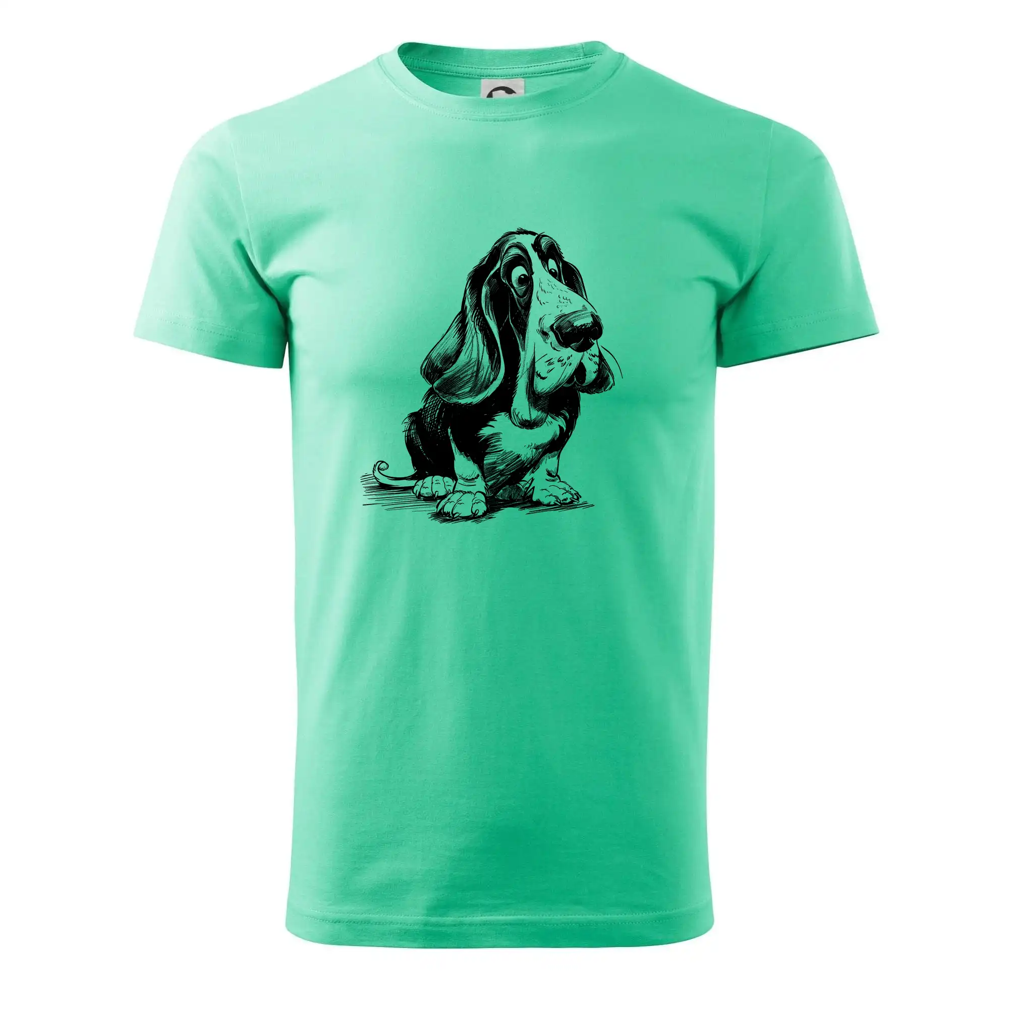 Černobílá karikatura baset