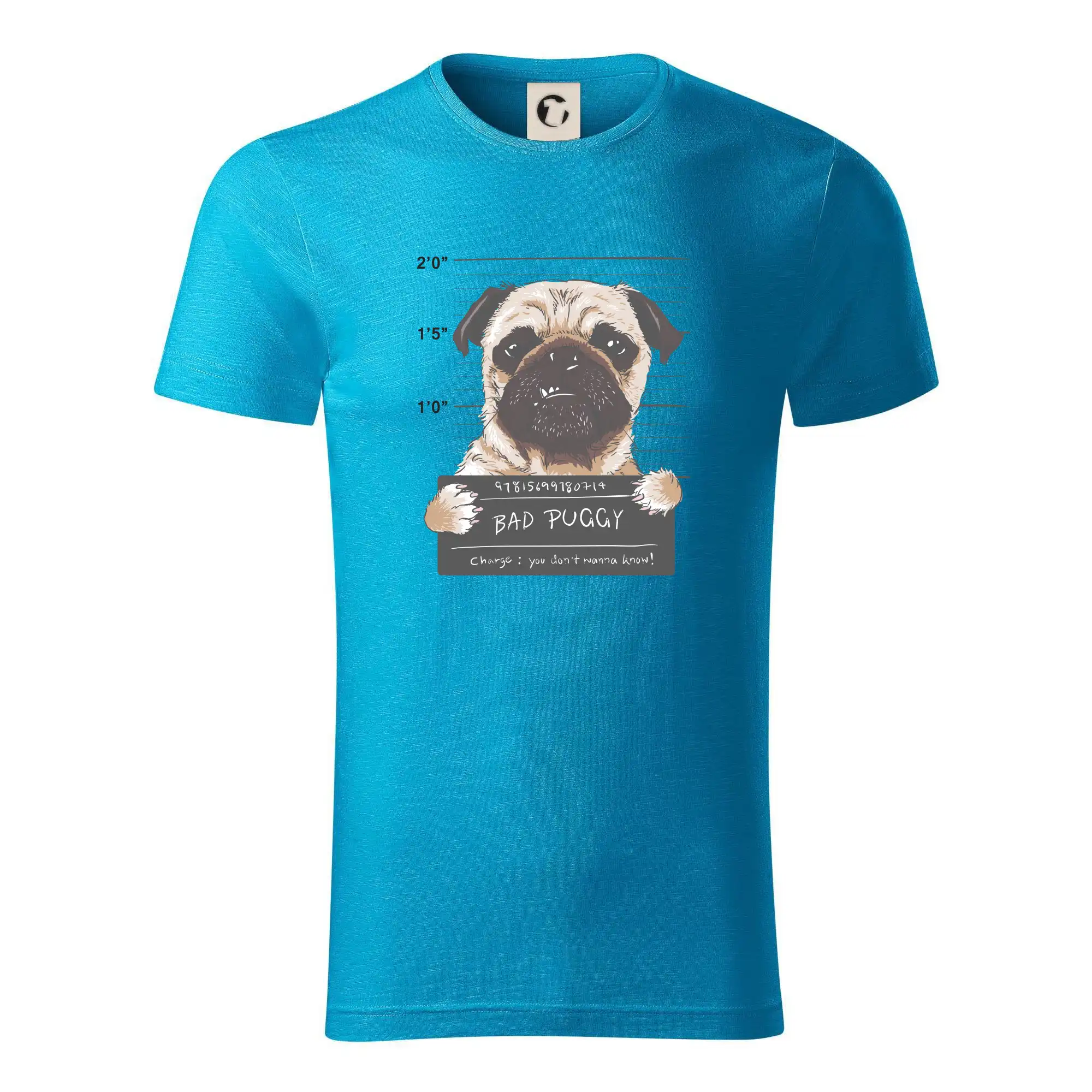 Mops na tričku - Mops - Bad Puggy - Tričko z organickej bavlny