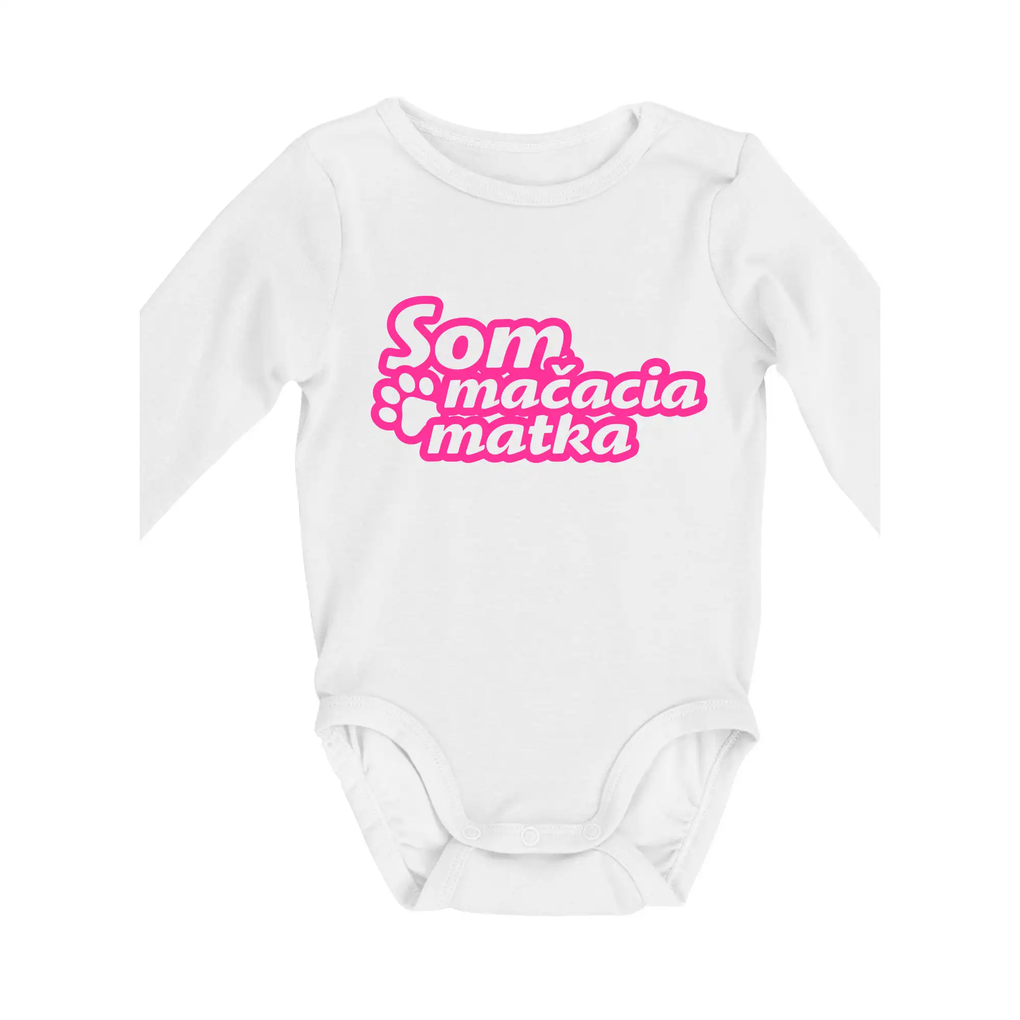 Vtipná tričká s mačkou - Som mačacia matka - Body dojčenské s dlhým rukávom