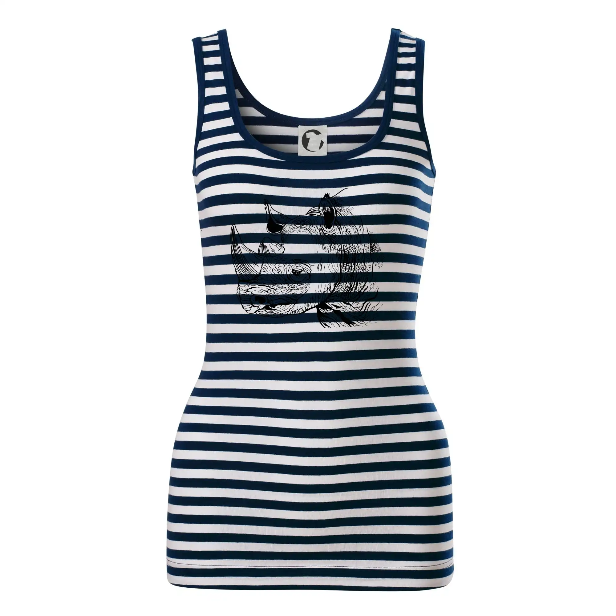 Tričká so zvieratami - Nosorožec čiernobiely (Pecka design) - Sailor tielko na vodu
