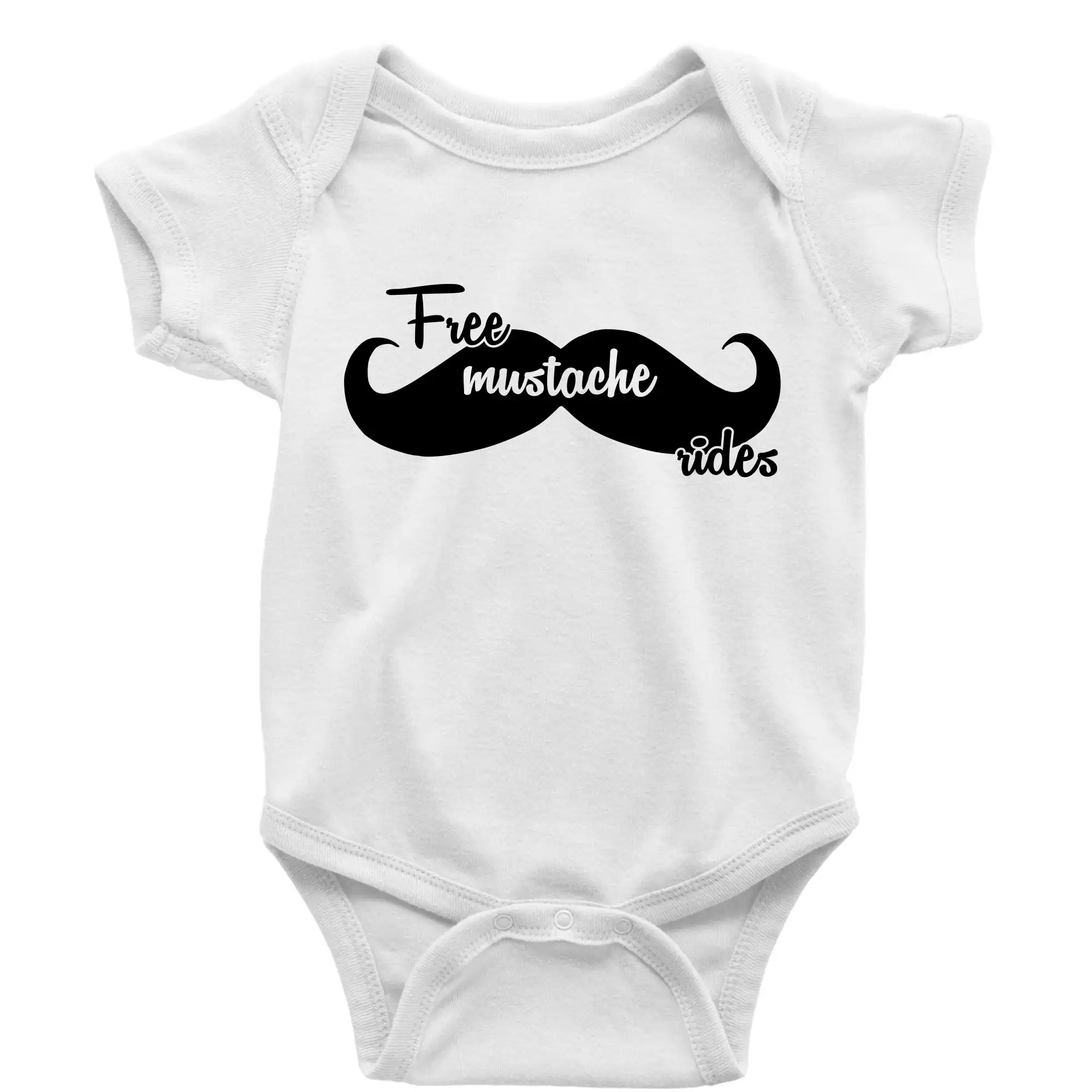 Tričká s fúzikmi - Free Mustache rides - Body dojčenské s krátkym rukávom