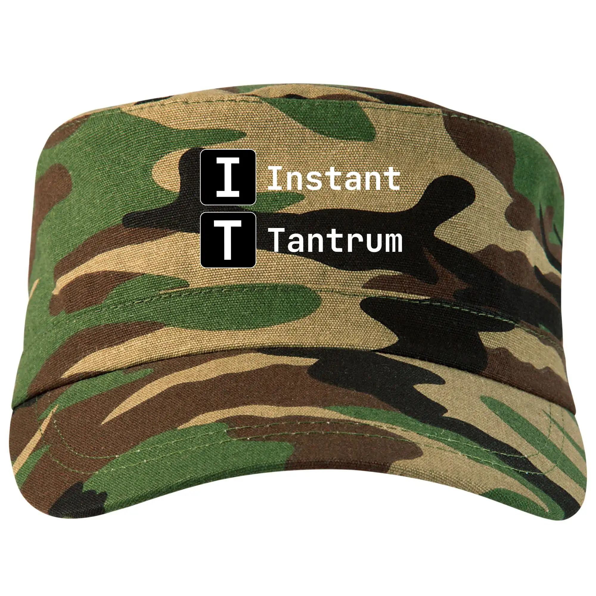 Tričká pre ajťákov - IT Nápis Instant Tantrum - Šiltovka CAMO