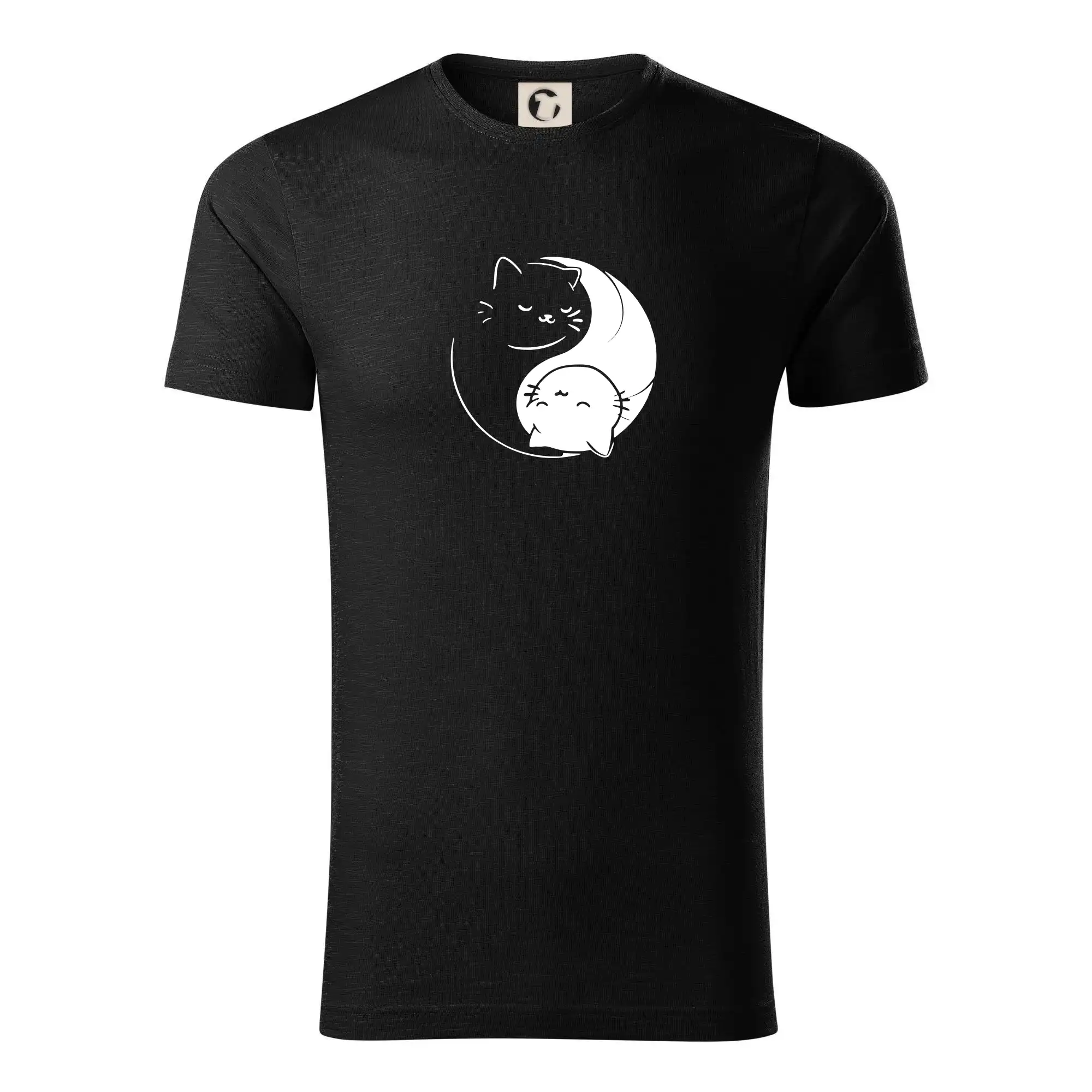 Vtipná tričká s mačkou - Mačky jin jang - Tričko z organickej bavlny