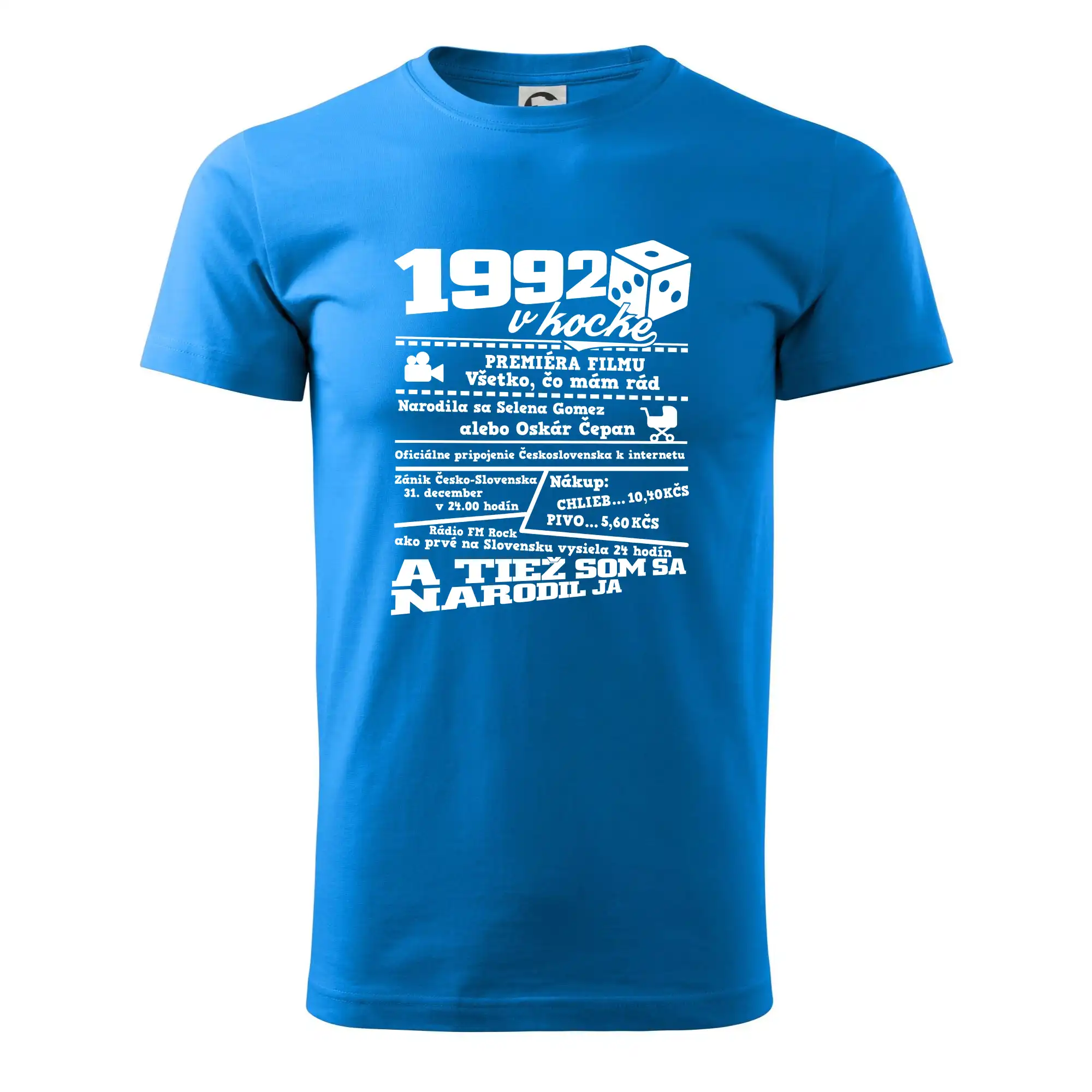 Trička s ročníkom 1992 - 1992 v kocke - Pánske tričko nižšej gramáže