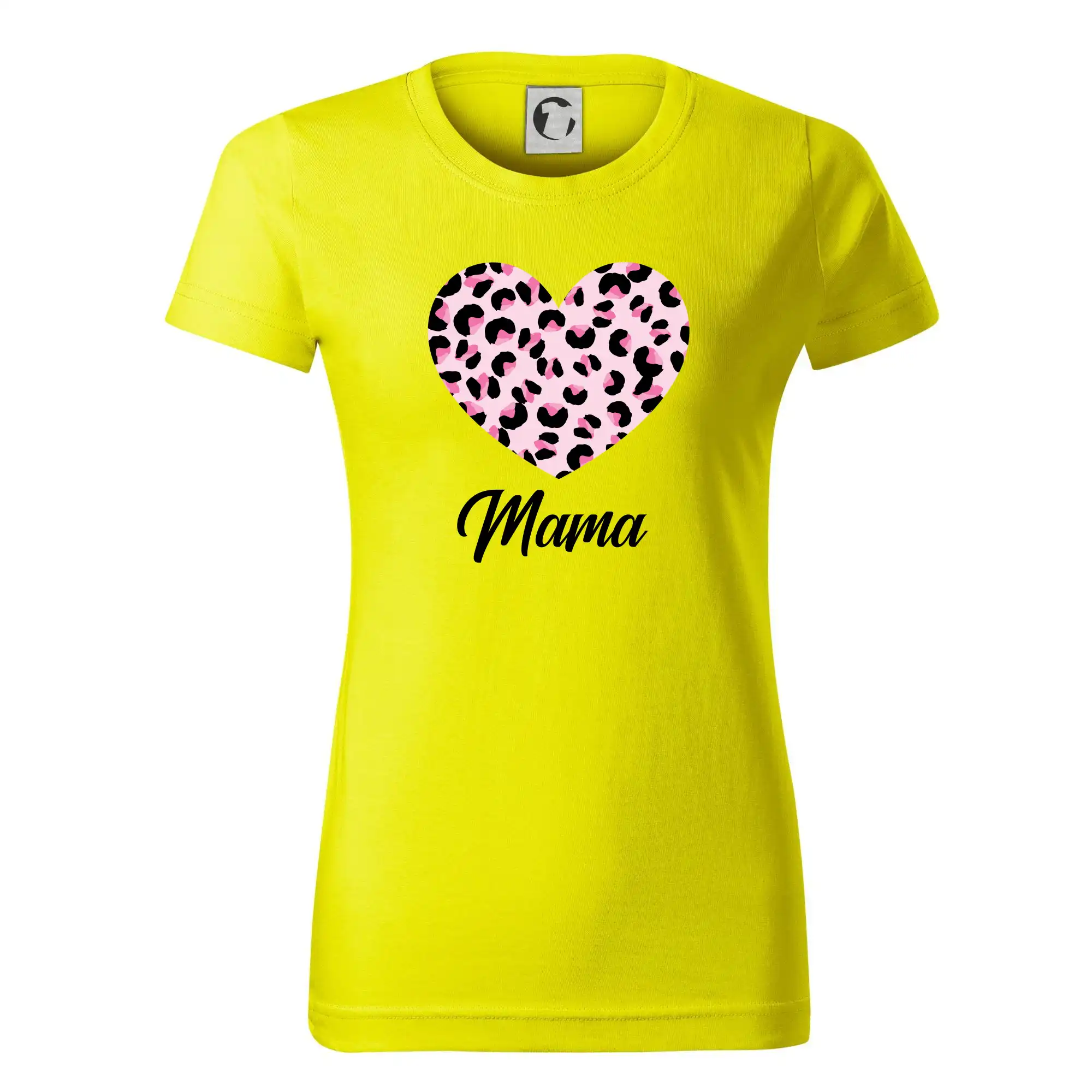 Tričká a mikiny pre mamičky - Srdce růžové - mama (Pecka Design) - Dámske tričko basic - ľahko voľnejšie a dlhšie