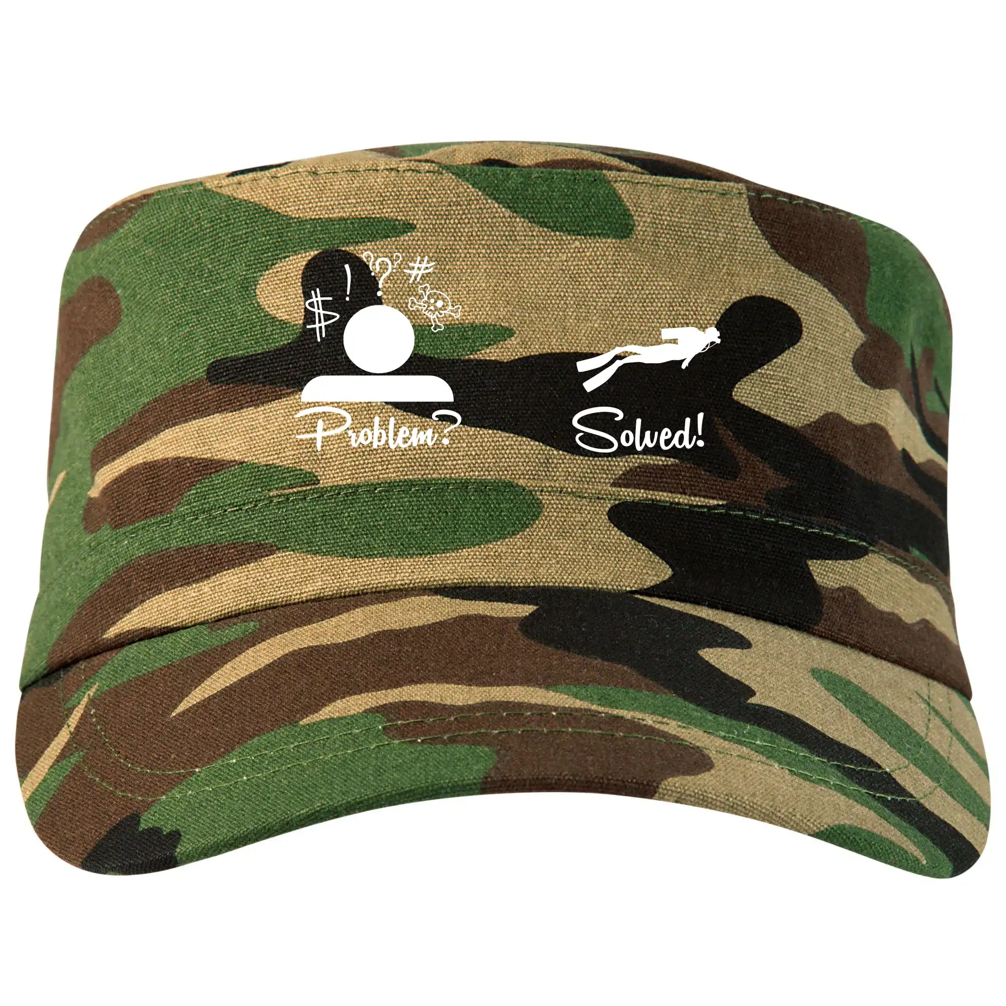 Potápačské tričká - Problem solved - potápanie - Šiltovka CAMO