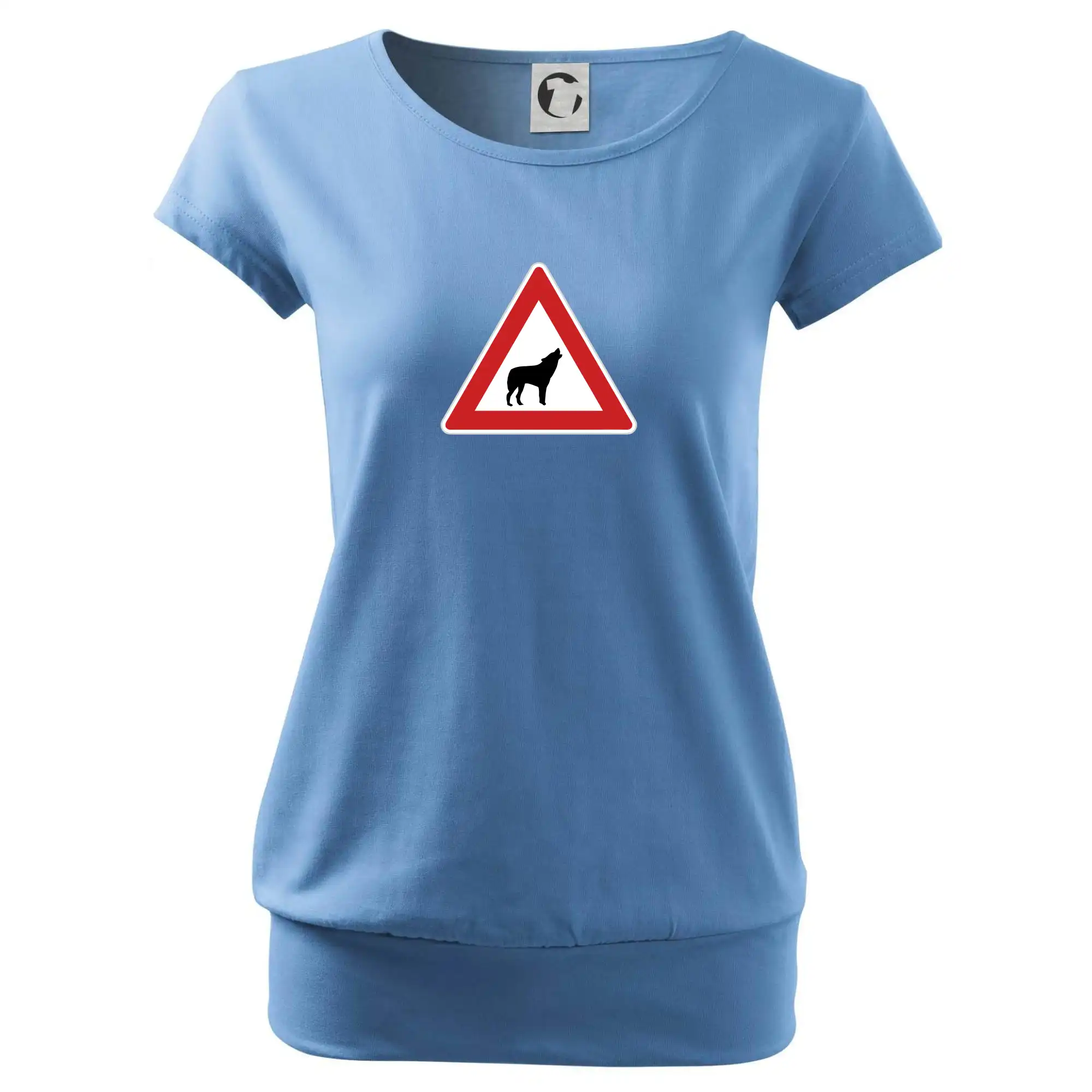 Tričká s obrázkami dopravných značiek - Dopravná značka - Pozor vlk - Voľné tričko city