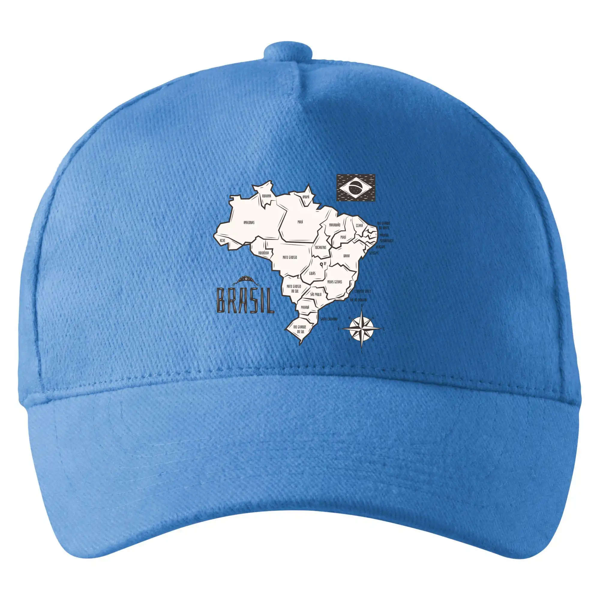 Brazílie mapa s názvy regionů