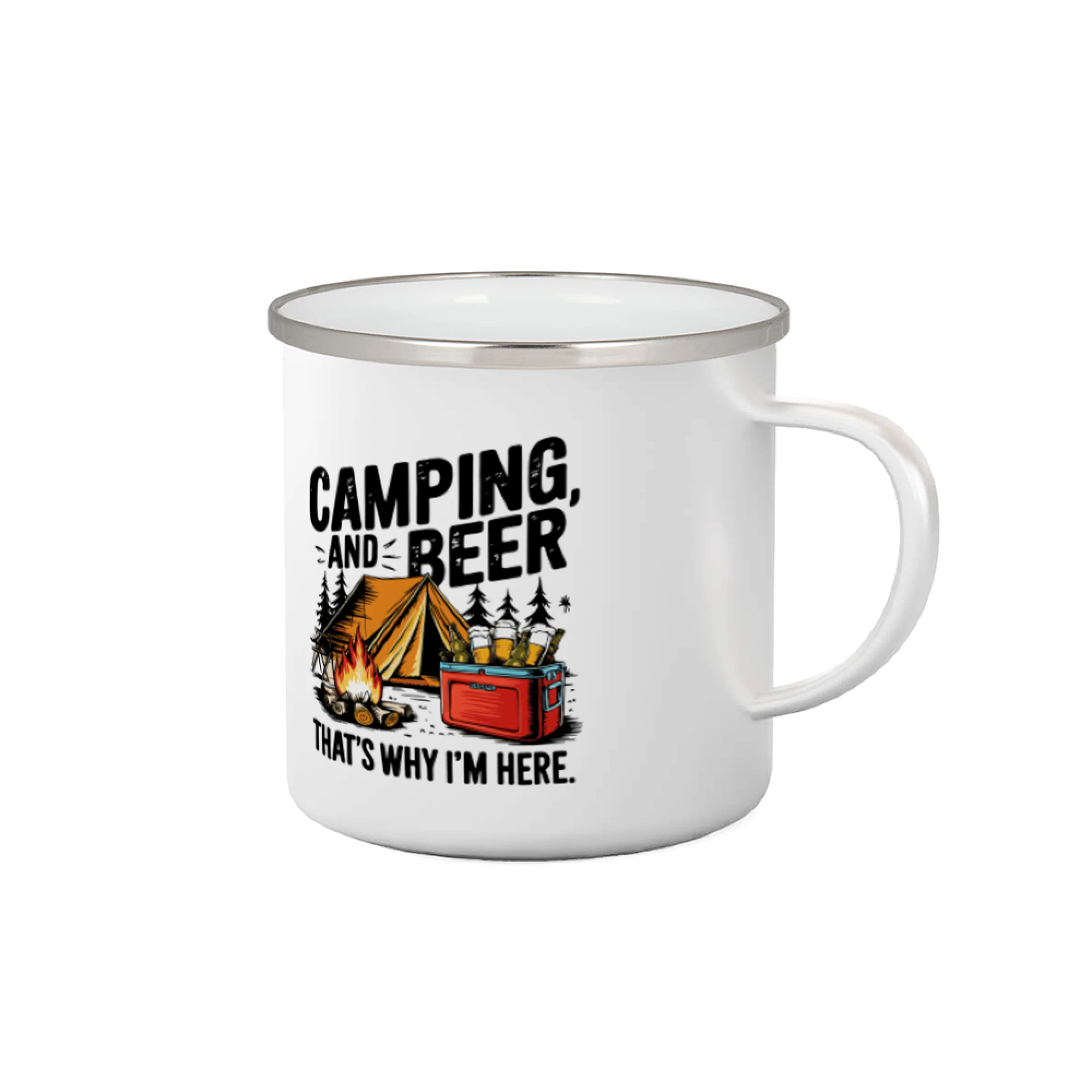 Vtipná tričká pre pivárov - Černý nápis nápis Camping and beer - Plecháčik