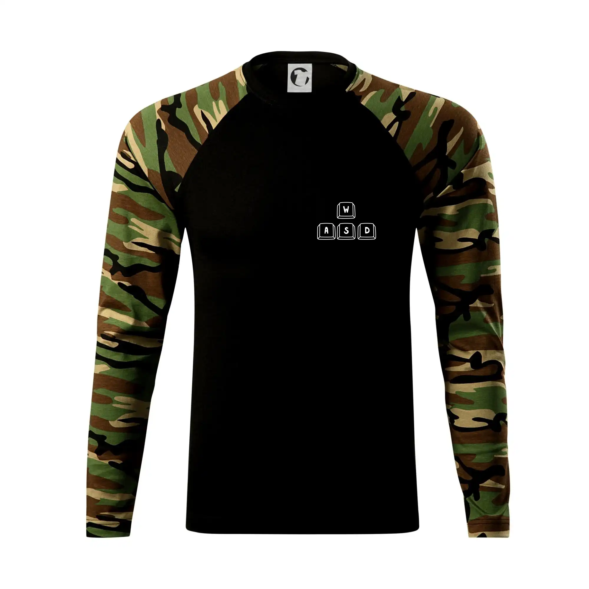 Tričká pre ajťákov - WASD klávesy - prso - Camouflage LS