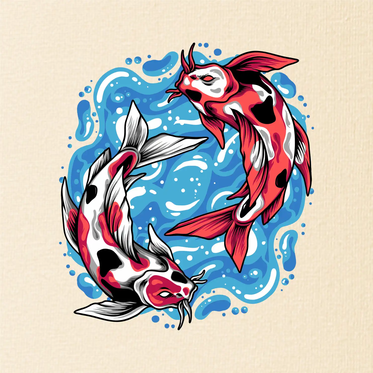 Yin & Yang Koi kapr - červený