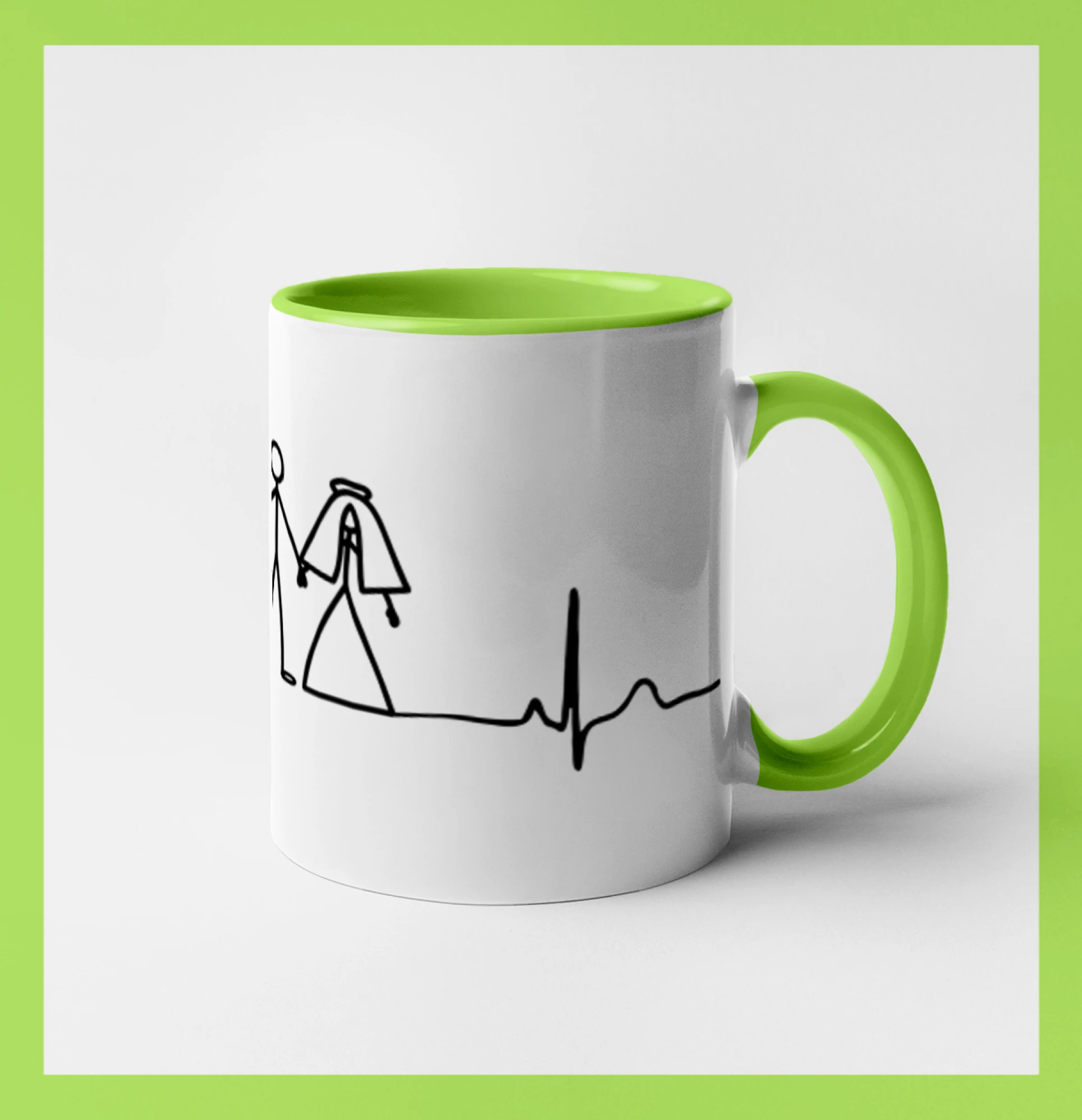 Rodinné tričká - EKG svadba - Hrnček 